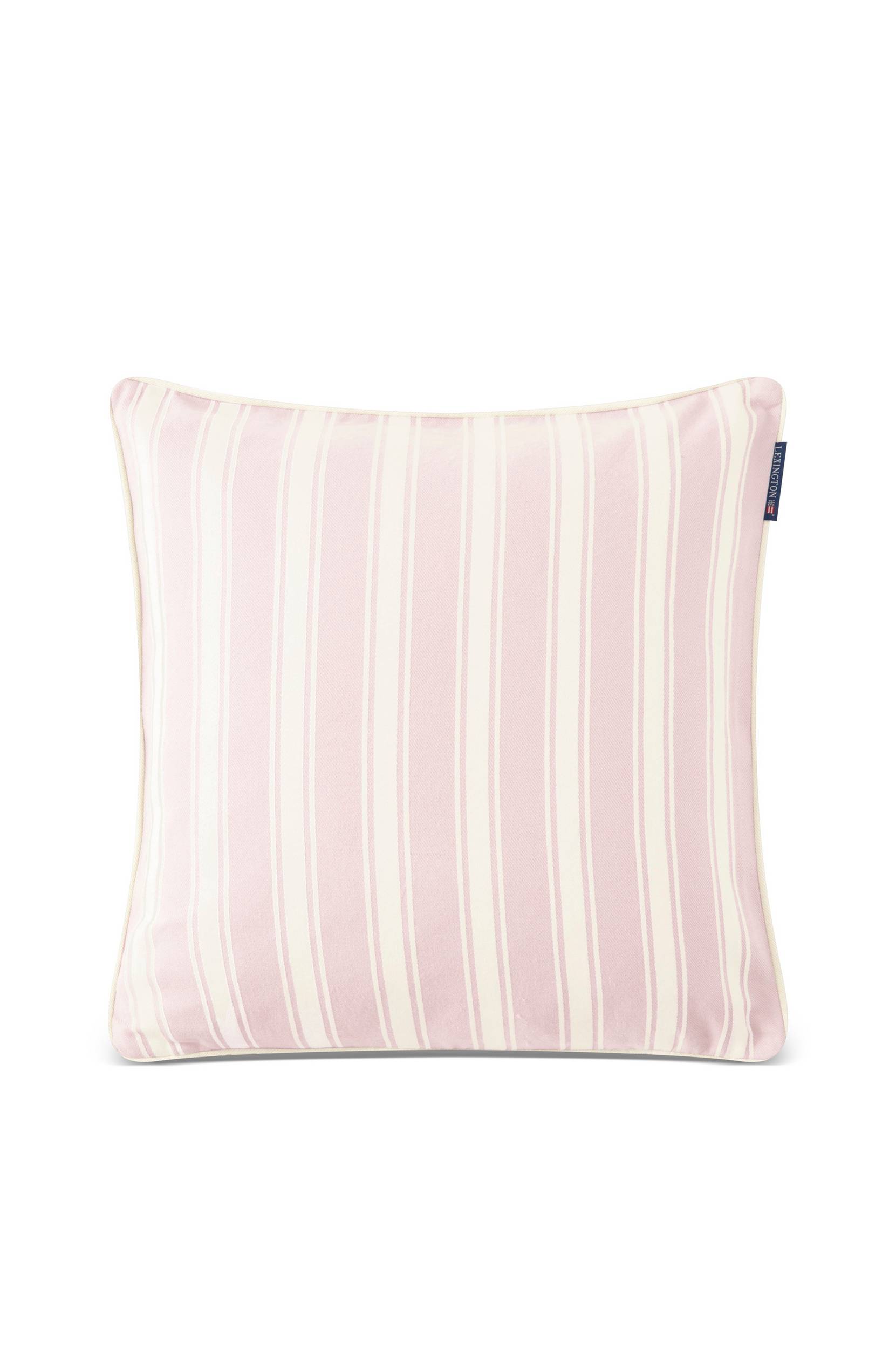 Lexington - Kuddfodral All Over Striped Organic Cotton Twill Pillow Cover - Rosa - 50X50
