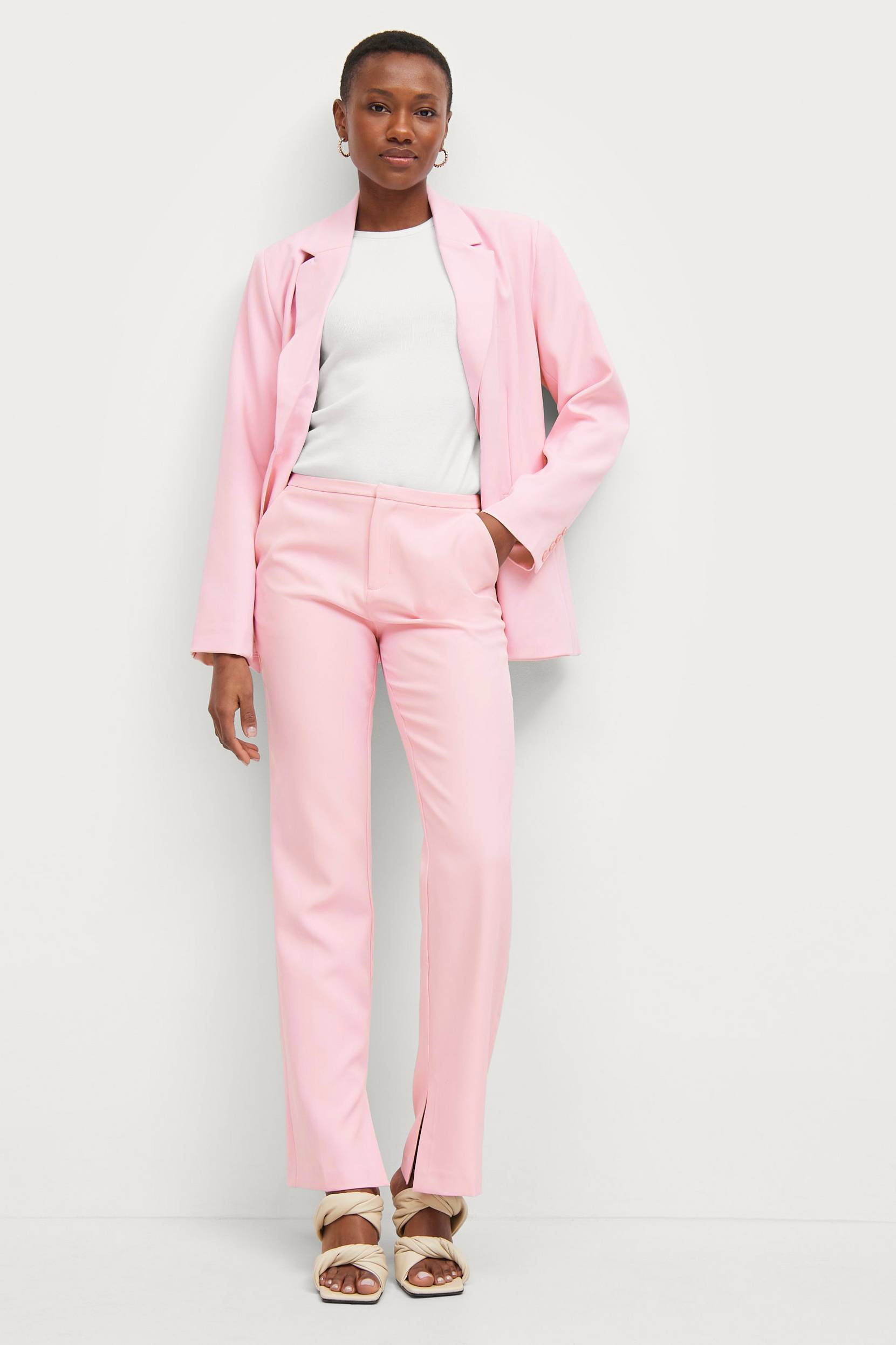 Gina Tricot - Byxor Jane Mid Waist Trousers - Rosa - 38