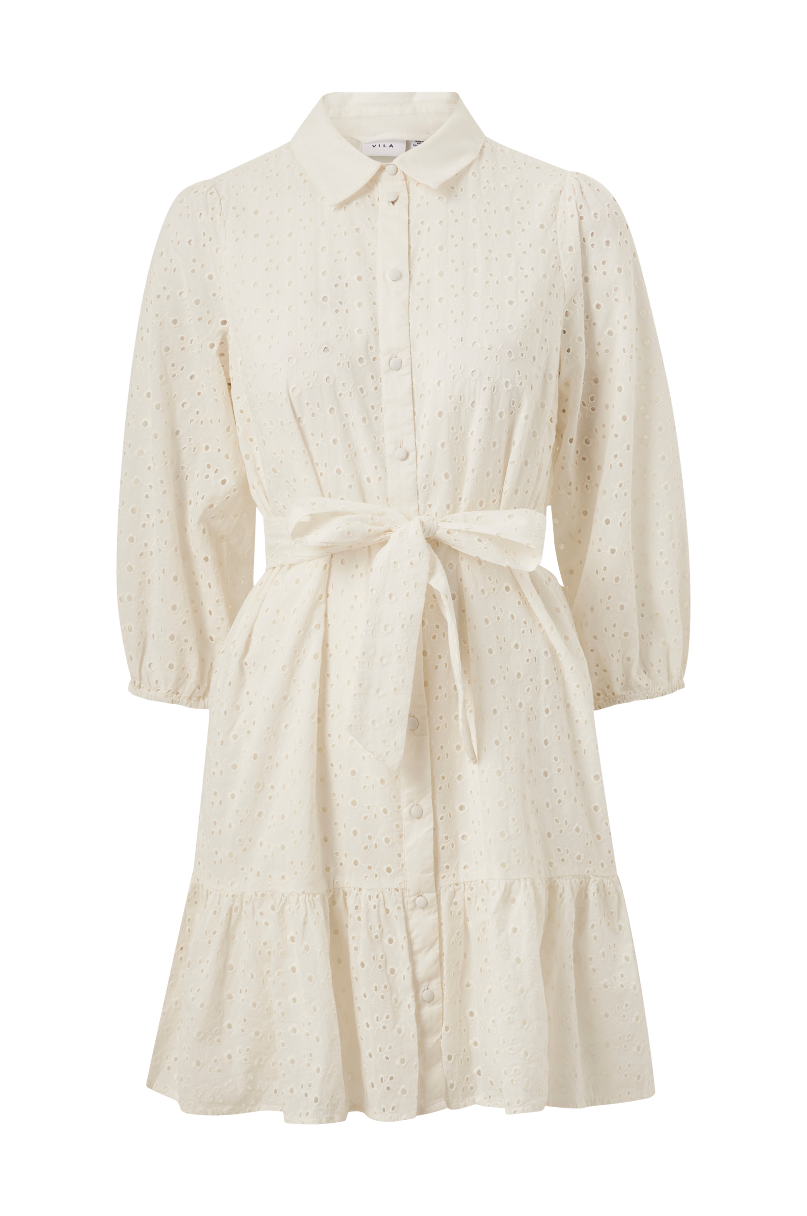 Vila - Skjortklänning viEya 7/8 Shirt Dress - Vit - 38