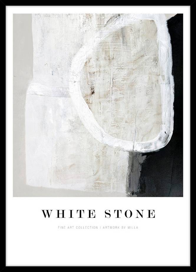 Malerifabrikken Tavla White stone Svart ram