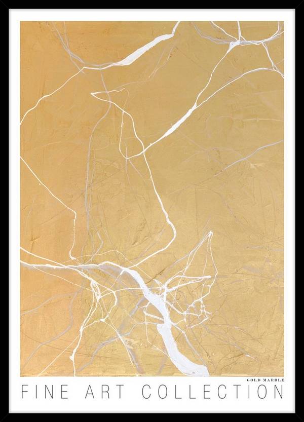 Bilde av Bilde Gold Marble, Svart rammeme - 1
