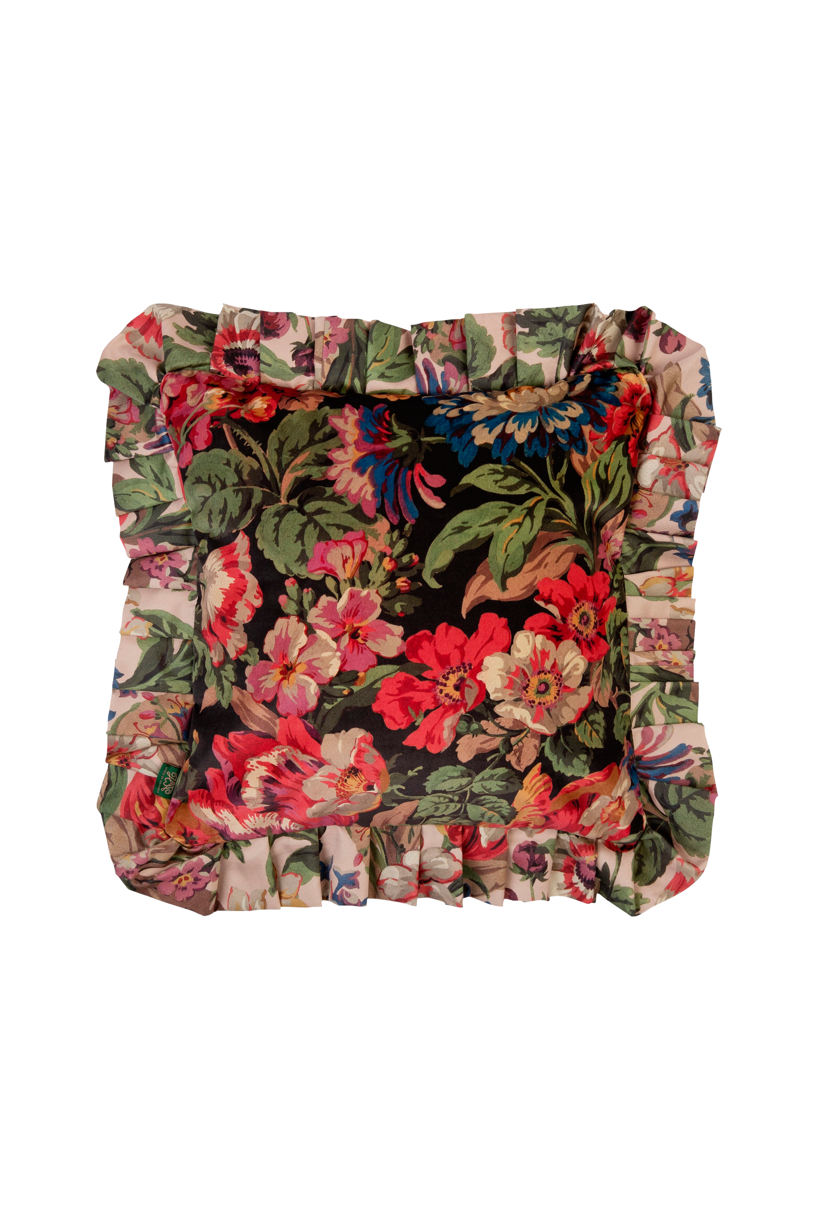 House of Hackney - Sammetskudde Florescence med volang - Multi - 45X45