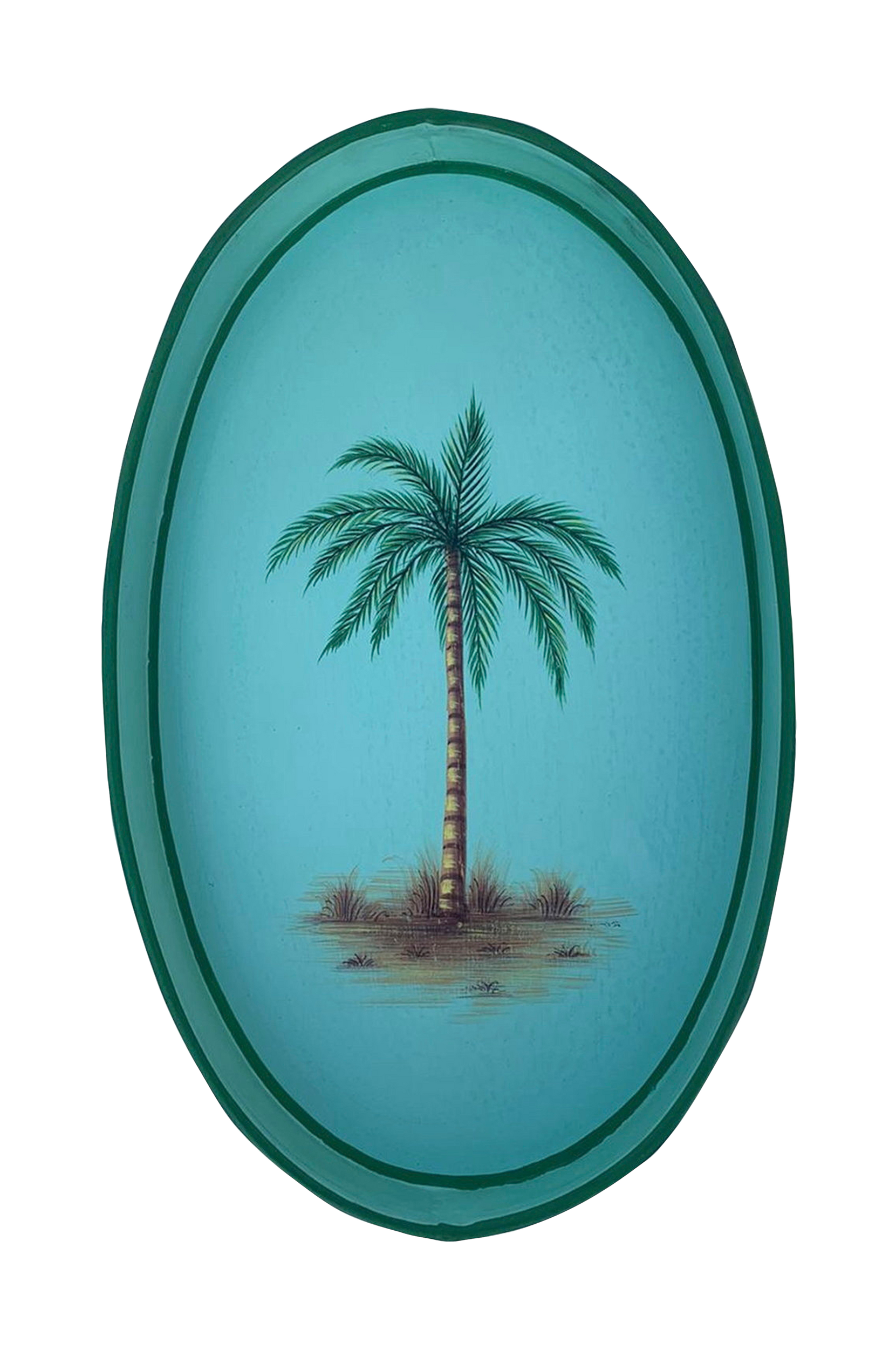 Les Ottomans - Bricka Fauna iron palm 33x20 cm - Blå