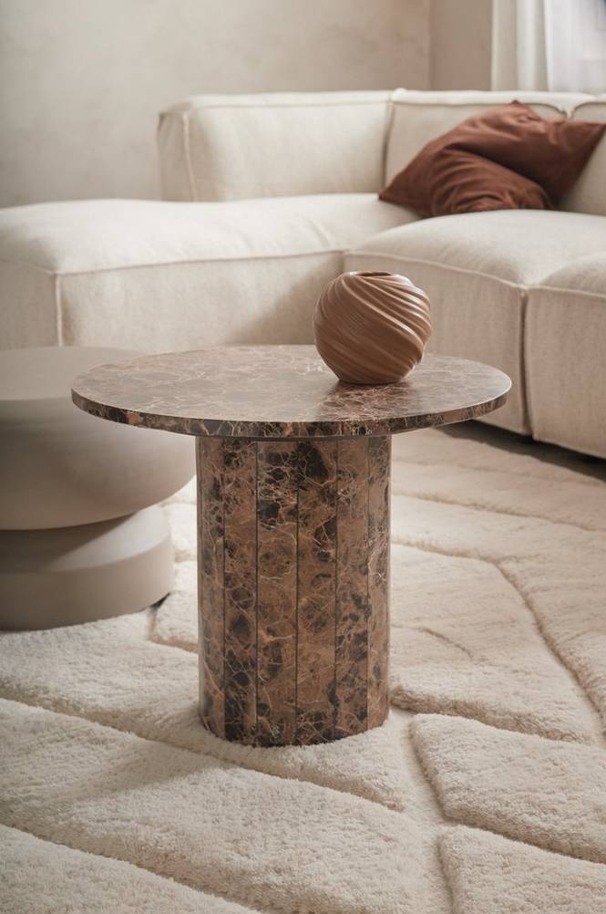 Ellos Sofabord Combo i marmor diameter 51 cm