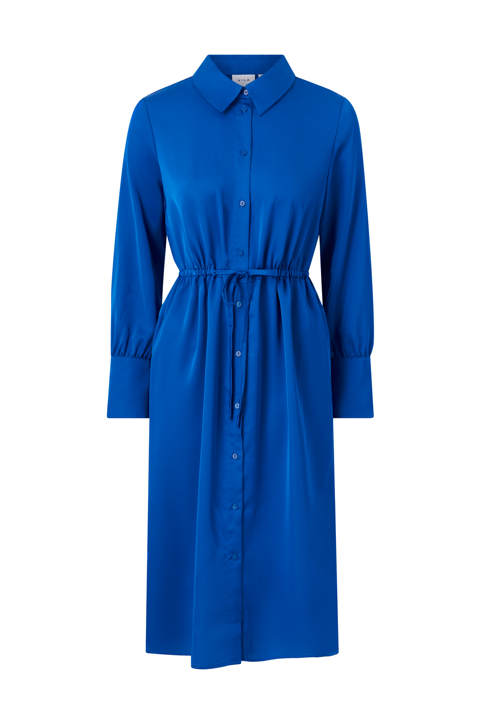 Vila - Skjortklänning viEllette L/S Shirt Dress - Blå - 34