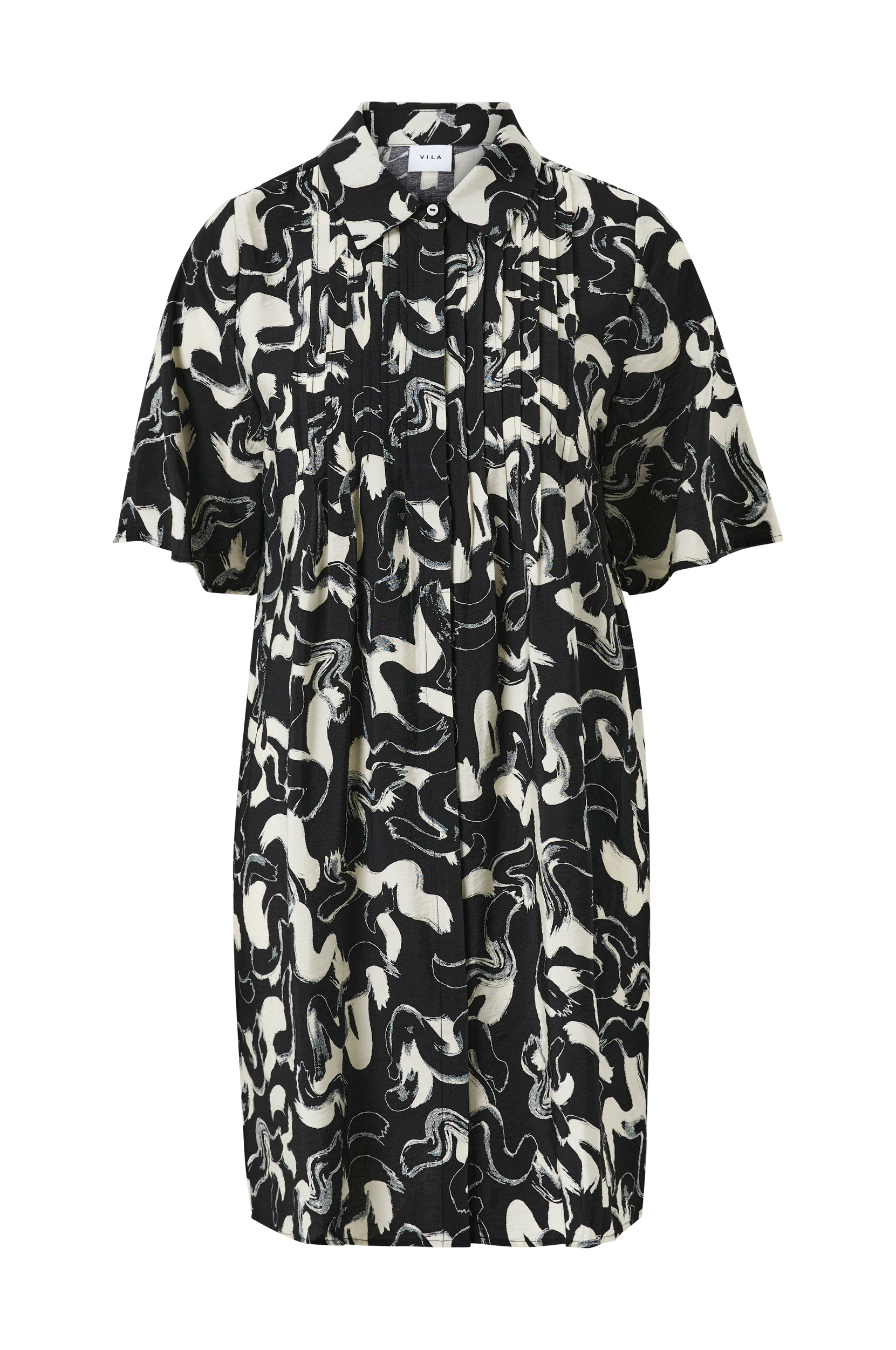 Vila - Skjortklänning viDogma Acy 2/4 Short Shirt Dress/s - Svart - 34
