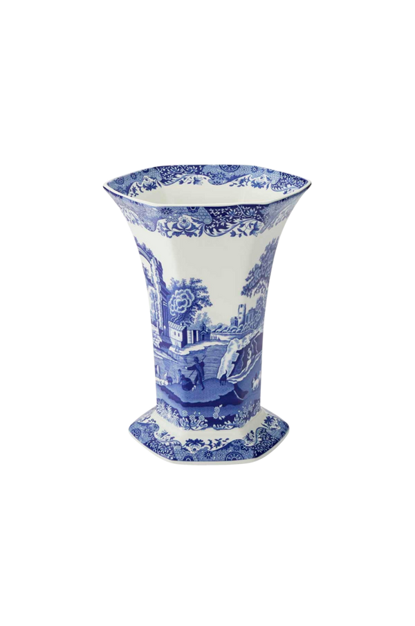 Bilde av Vase Blue Italian Hexagonal høyde 27 cm - 1
