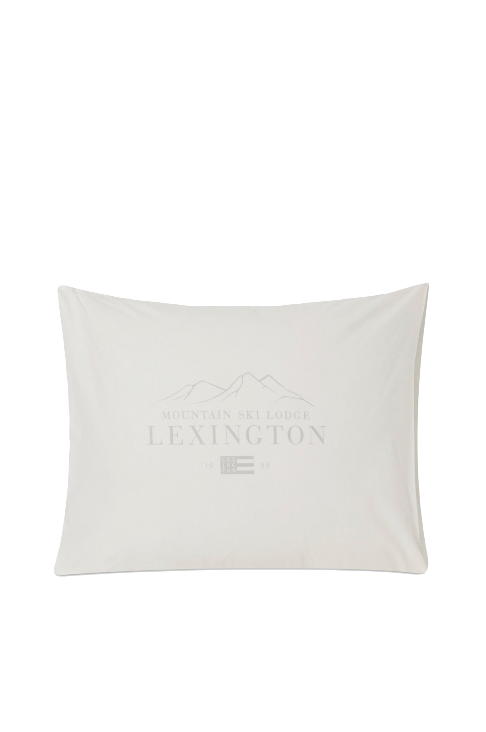 Lexington - Örngott Printed Organic Cotton Poplin Pillowcase - Vit - 50X60