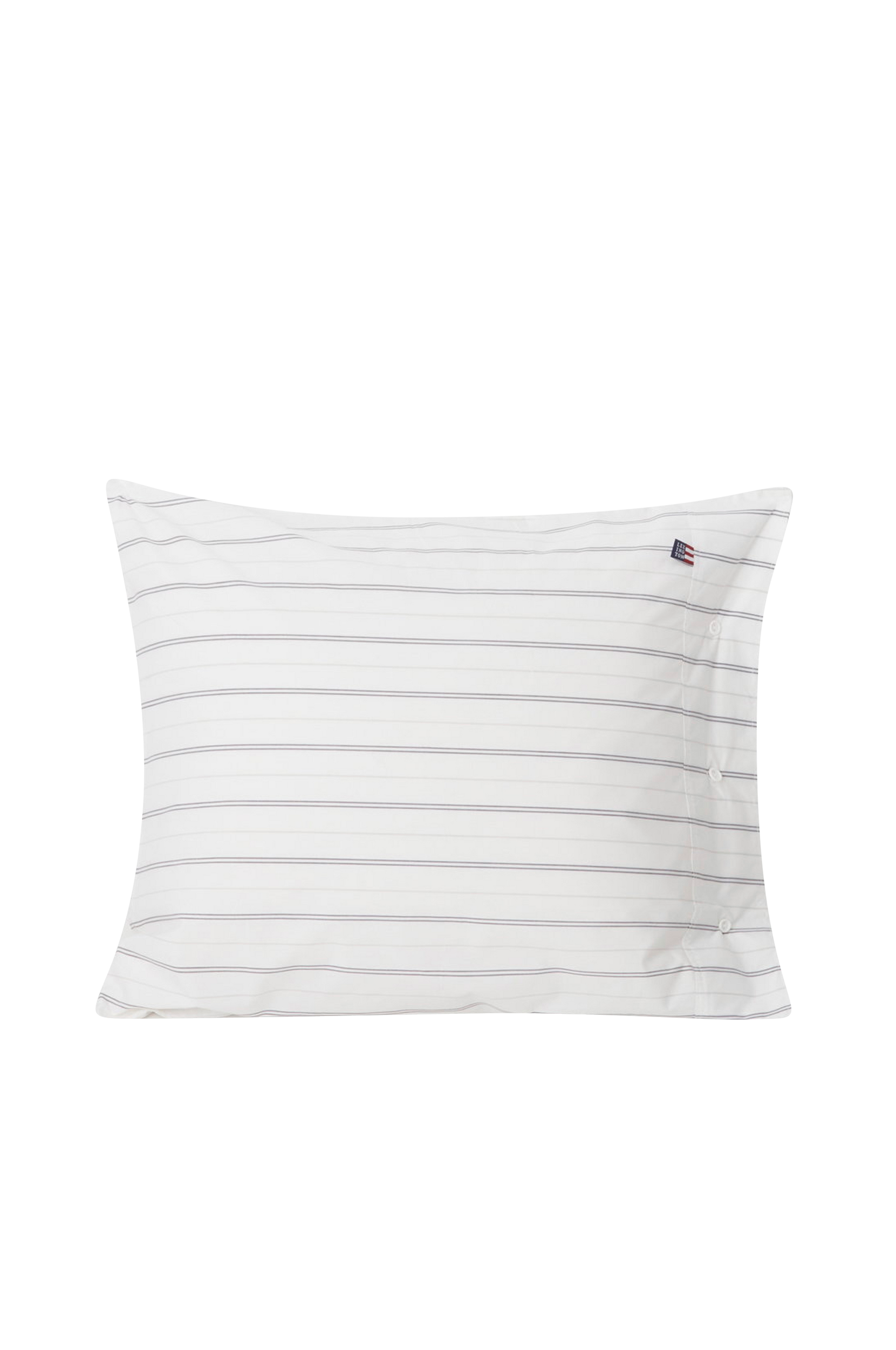 Lexington - Örngott Striped Cotton Poplin Pillowcase - Vit - 50X60
