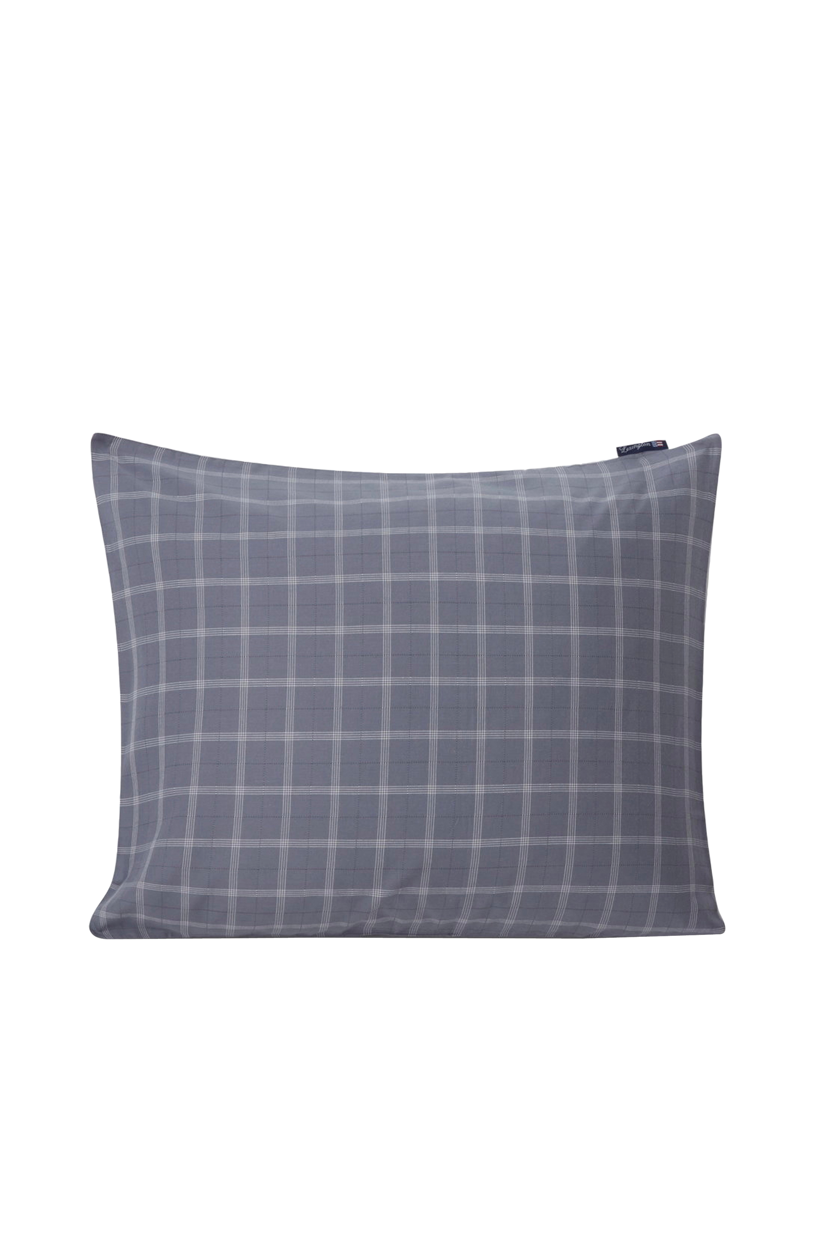 Lexington - Örngott Checked Lyocell/Cotton Pin Point Oxford Pillowcase - Blå - 50X60