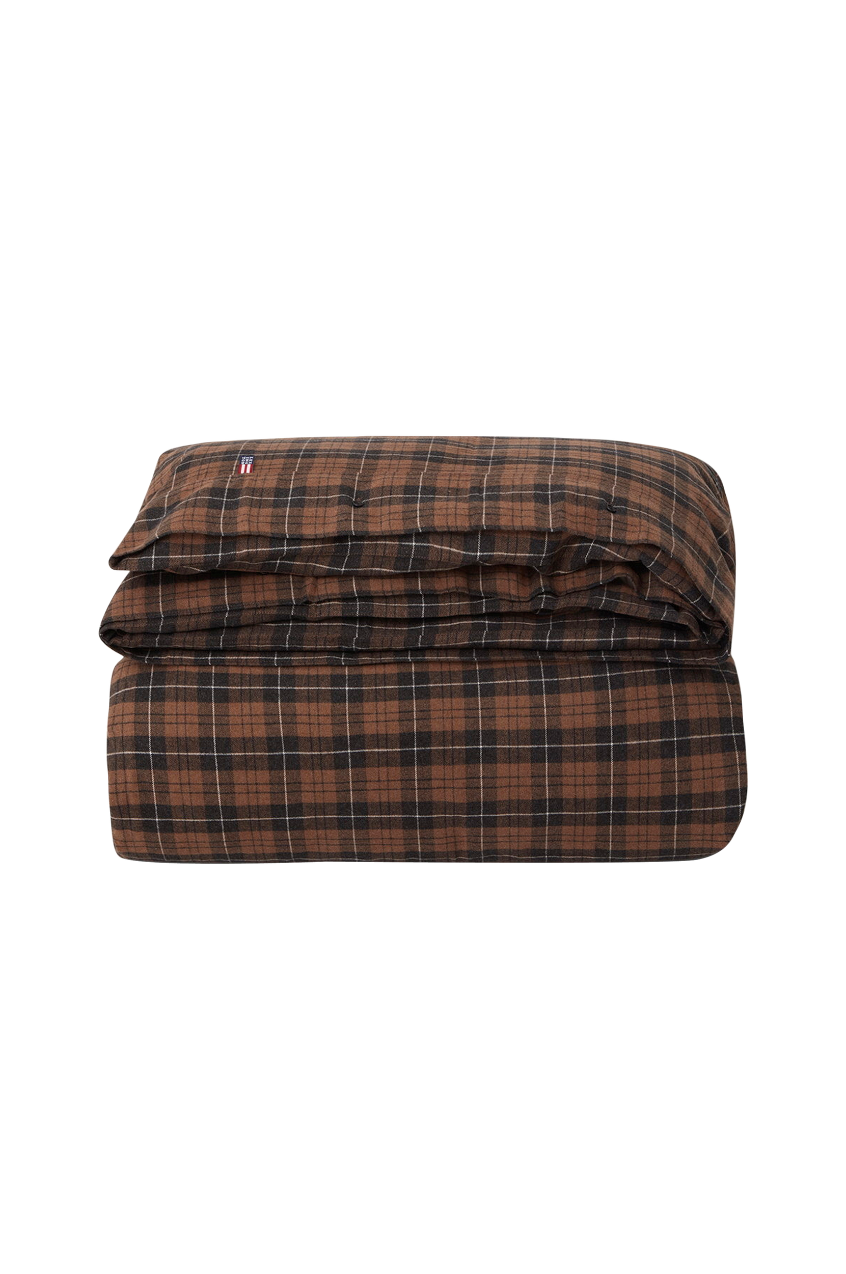 Lexington - Påslakan Checked Cotton Flannel Duvet Cover - Brun - 150X210