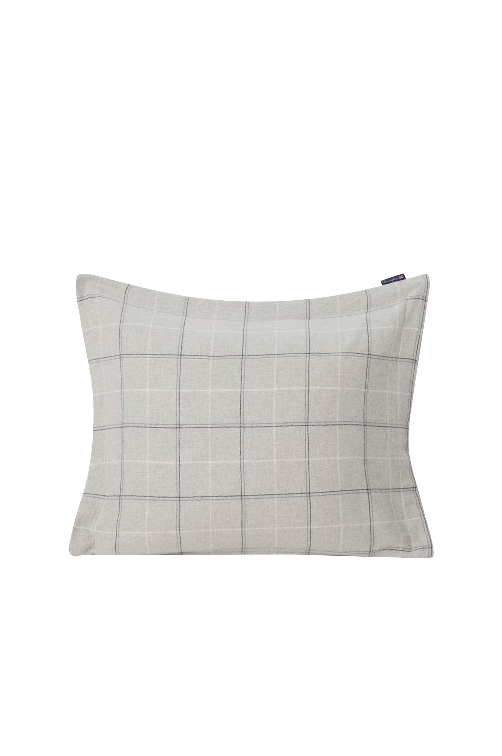Lexington - Örngott Checked Cotton Flannel Pillowcase - Grå - 50X60