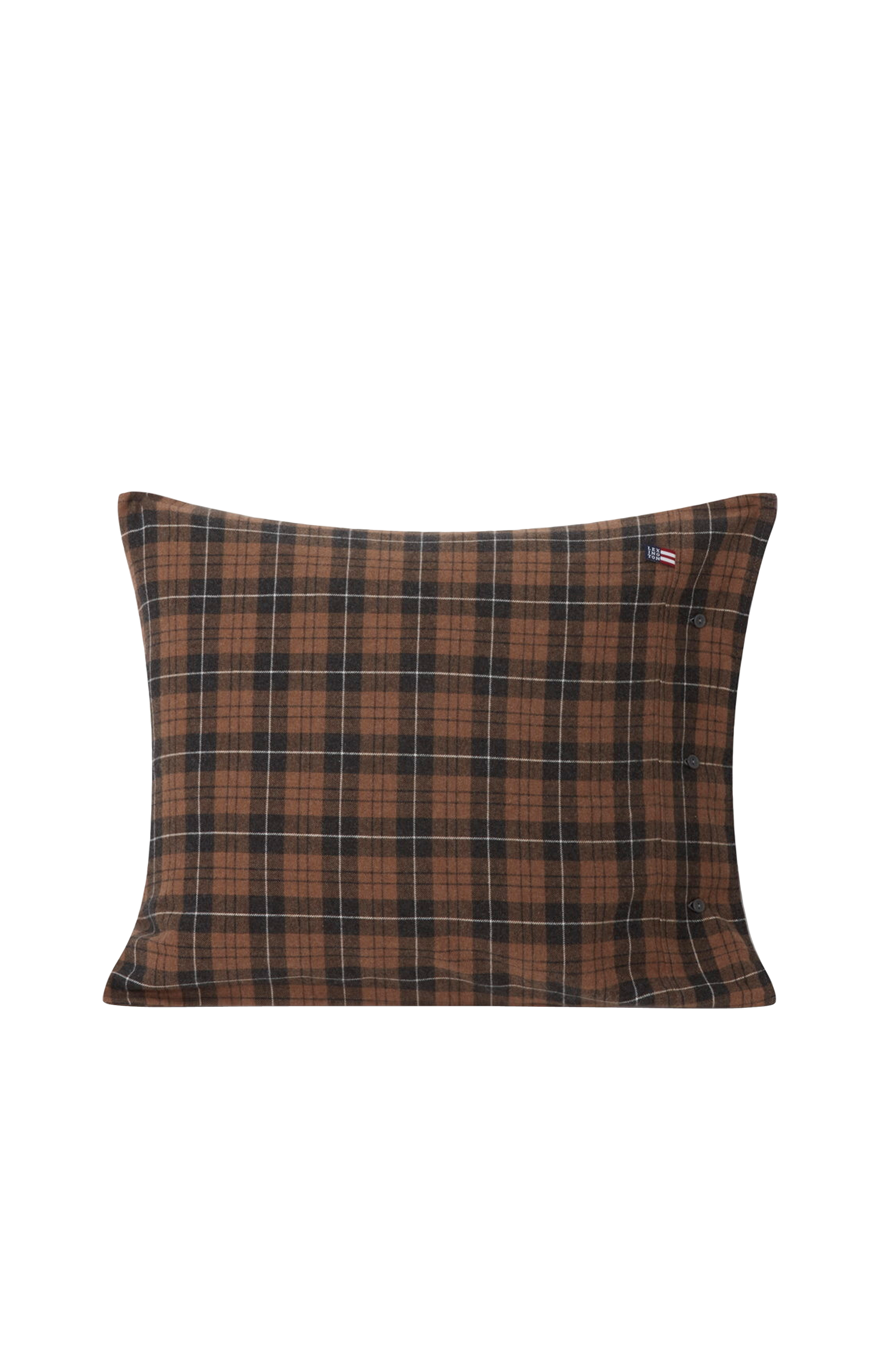 Lexington - Örngott Checked Cotton Flannel Pillowcase - Brun - 50X60