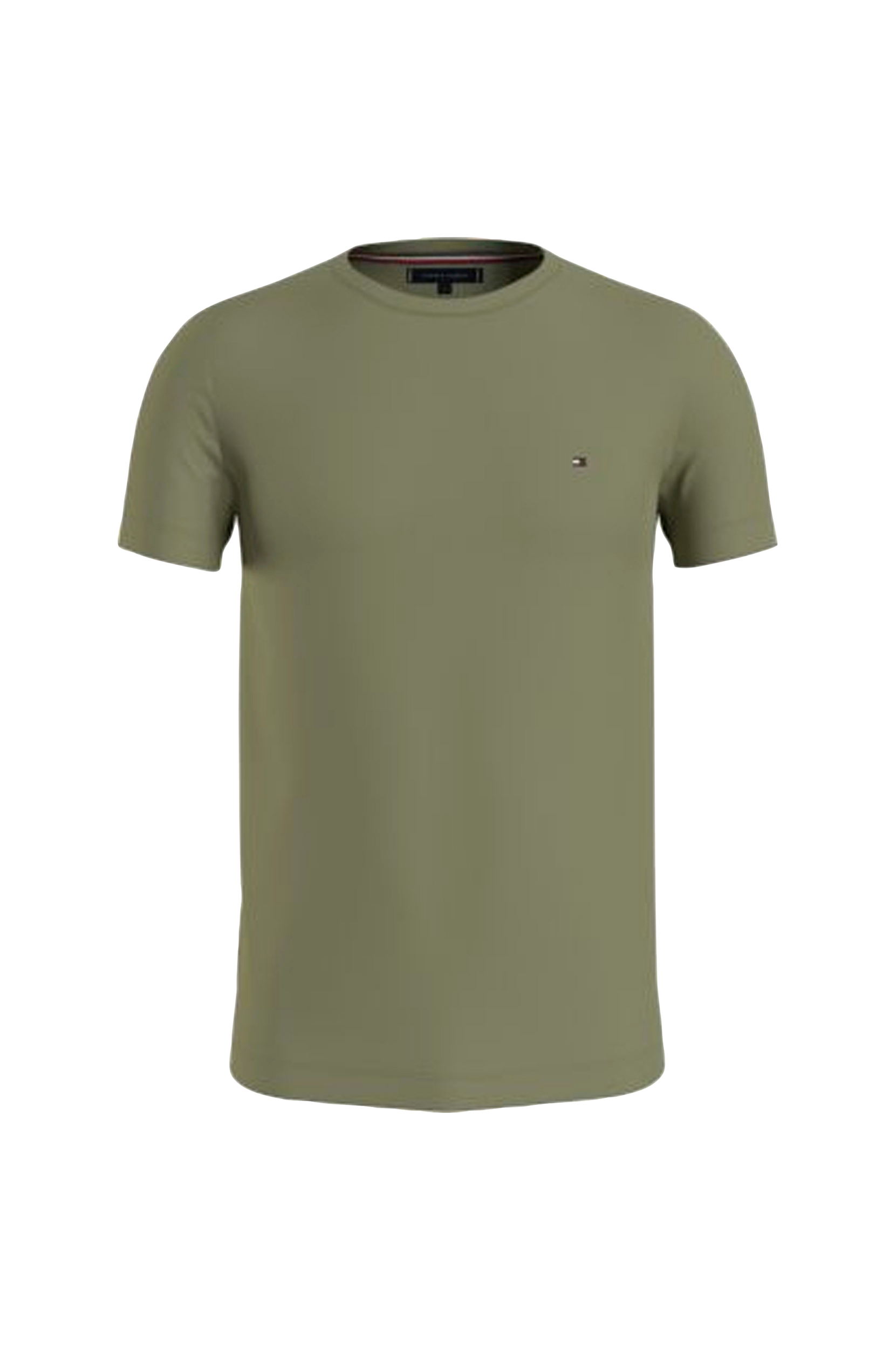 Tommy Hilfiger - T-shirt Stretch Slim Fit Tee - Grön - L