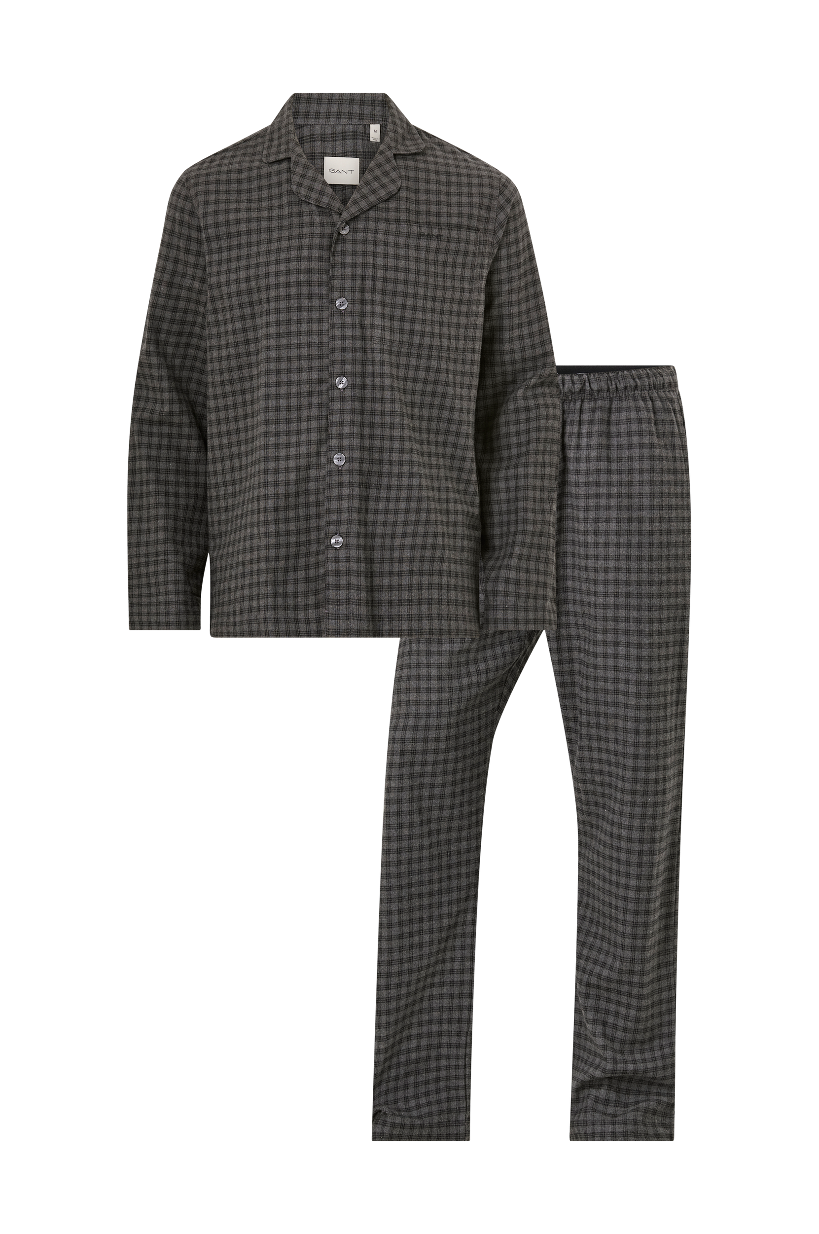 Gant - Pyjamas Flannel PJ Set Pants And Shirt GB - Grå - 2XL