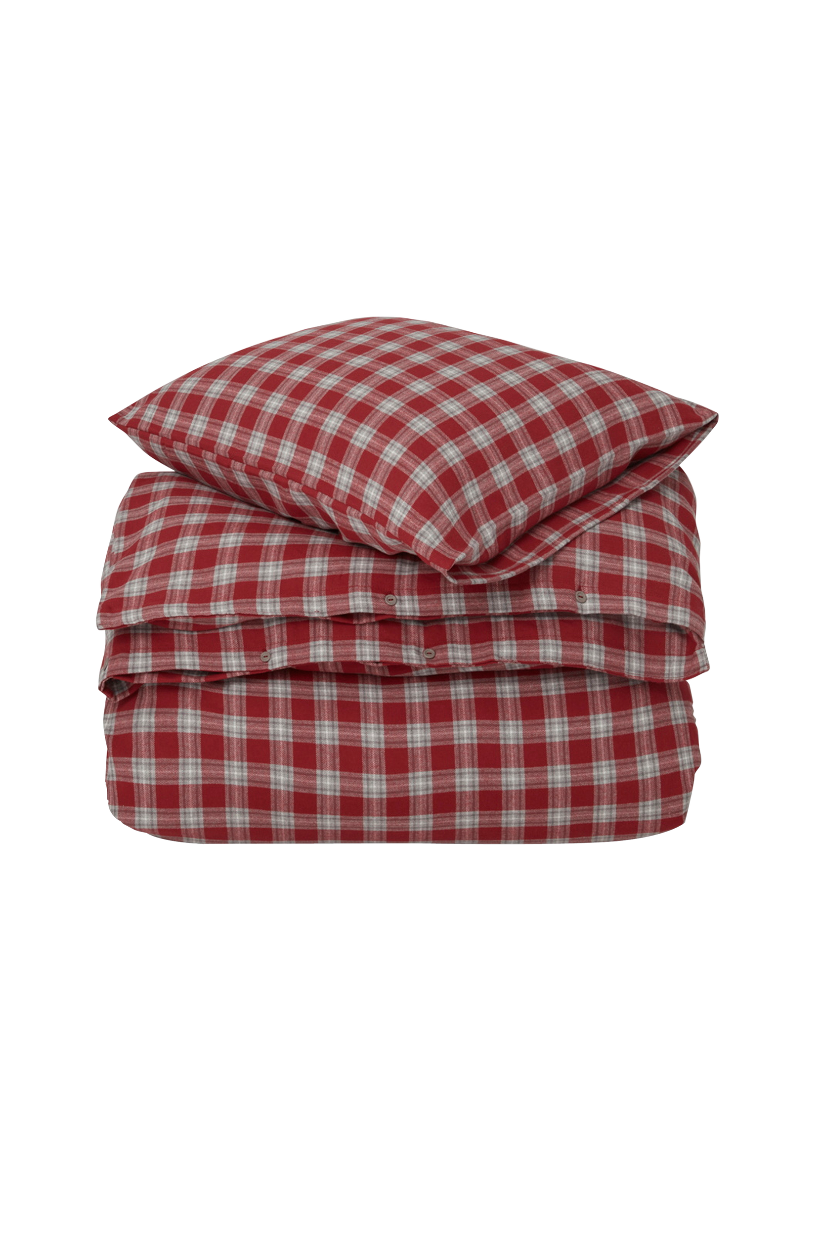 Lexington - Påslakanset Checked Cotton Flannel Bed Set - Röd - 150X210
