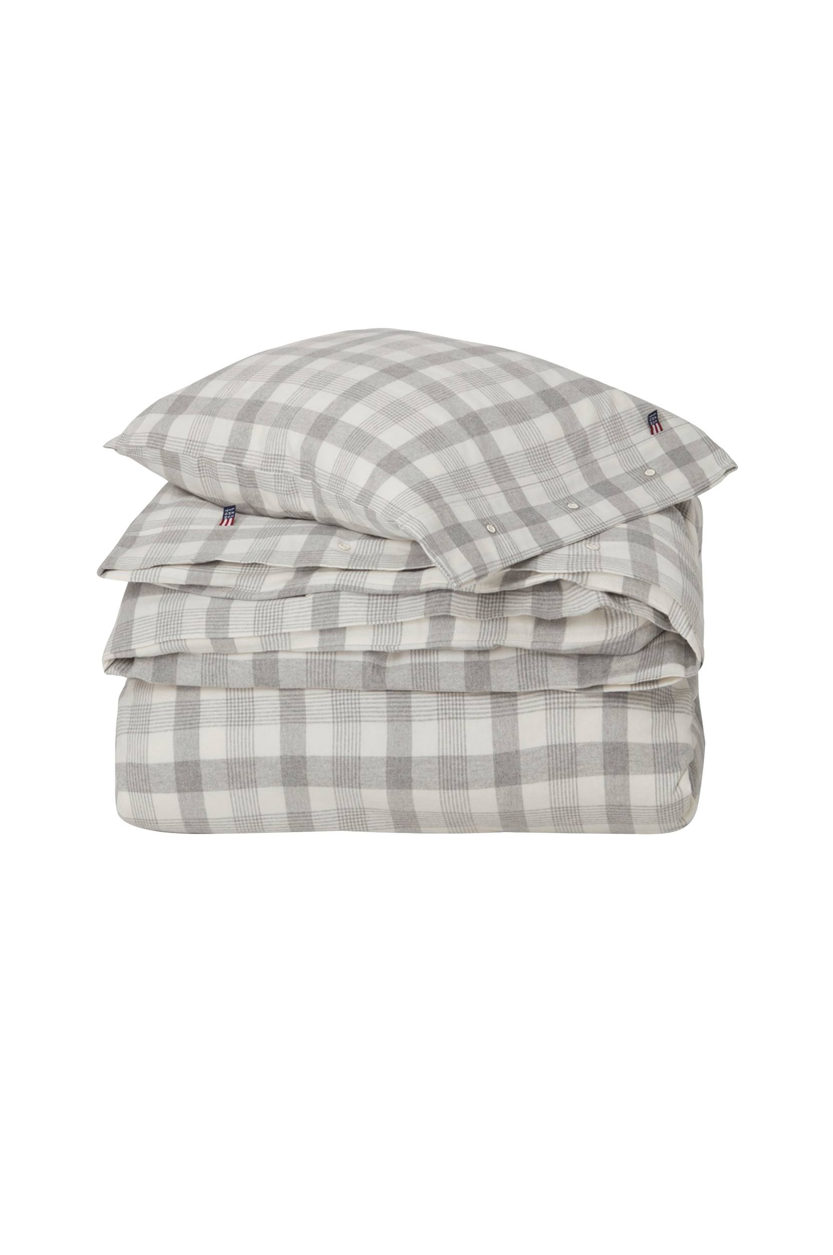 Lexington - Påslakanset Checked Cotton Flannel Bed Set - Grå - 150X210