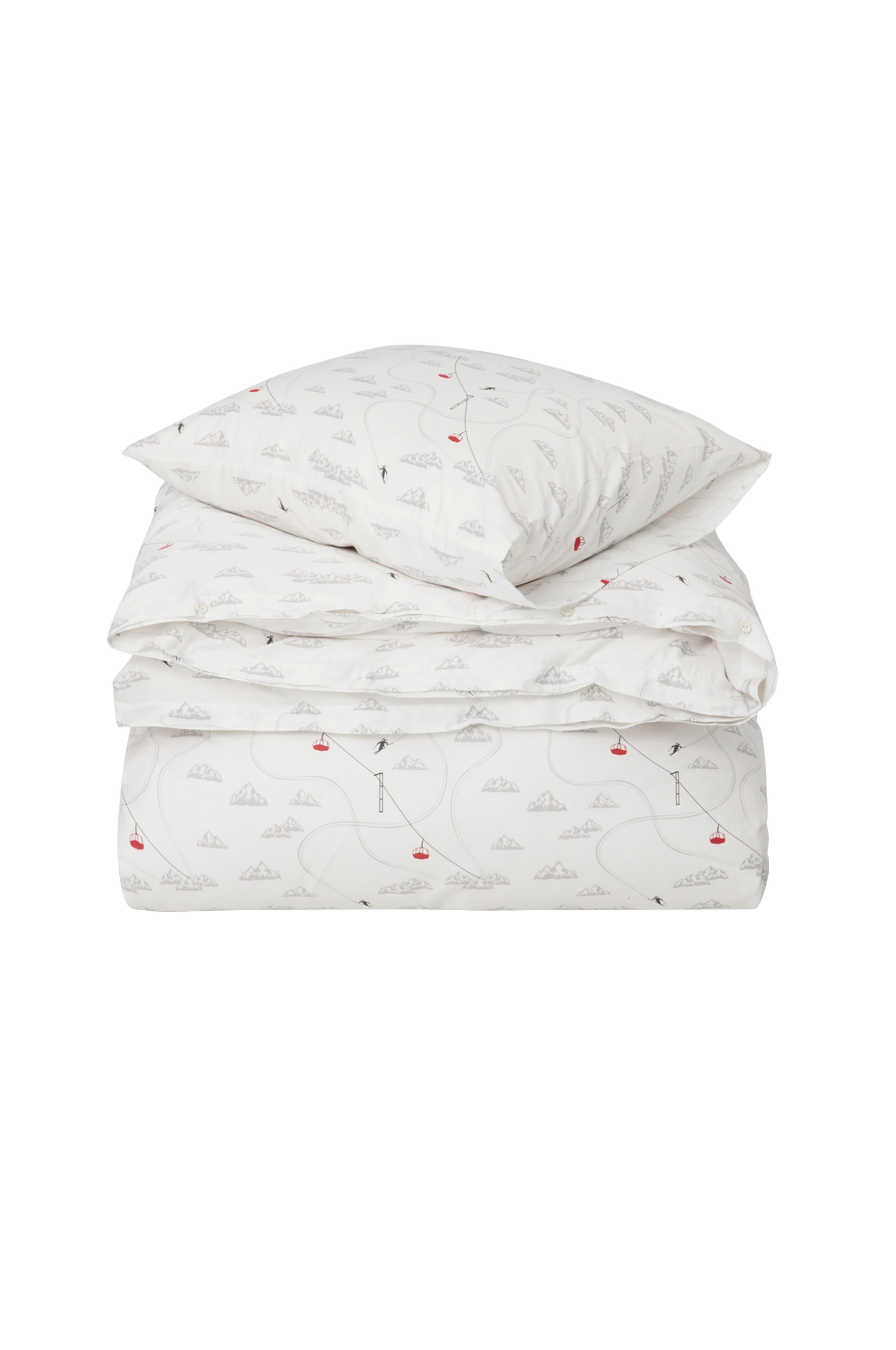 Lexington - Påslakanset Winter Printed Cotton Sateen Bed Set - Vit - 150X210