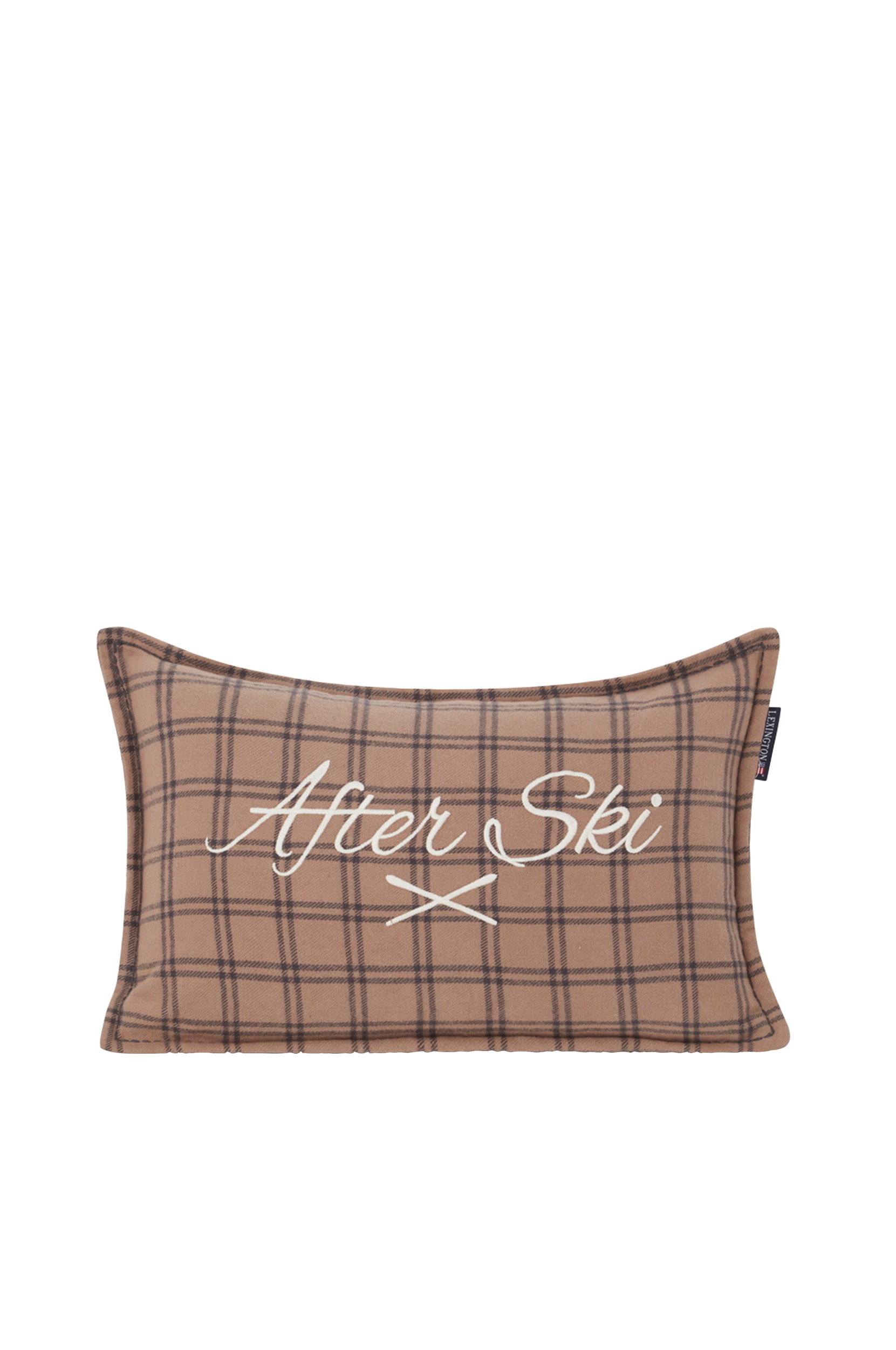 Lexington - Prydnadskudde After Ski Checked Organic Cotton Flannel Pillow - Beige - 30X50