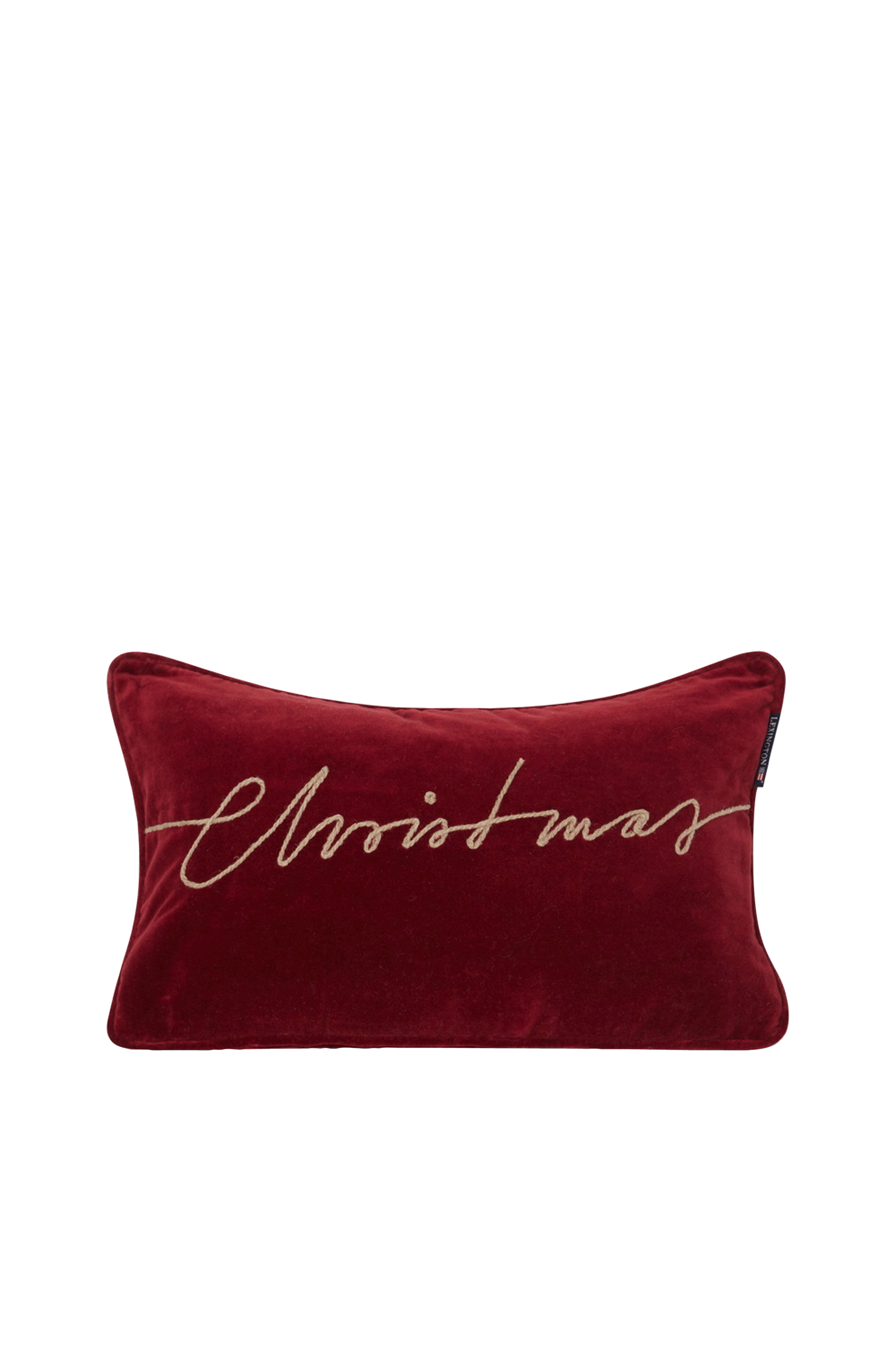 Lexington - Prydnadskudde Christmas Organic Cotton Velvet 50x30 Pillow - Röd - 30X50