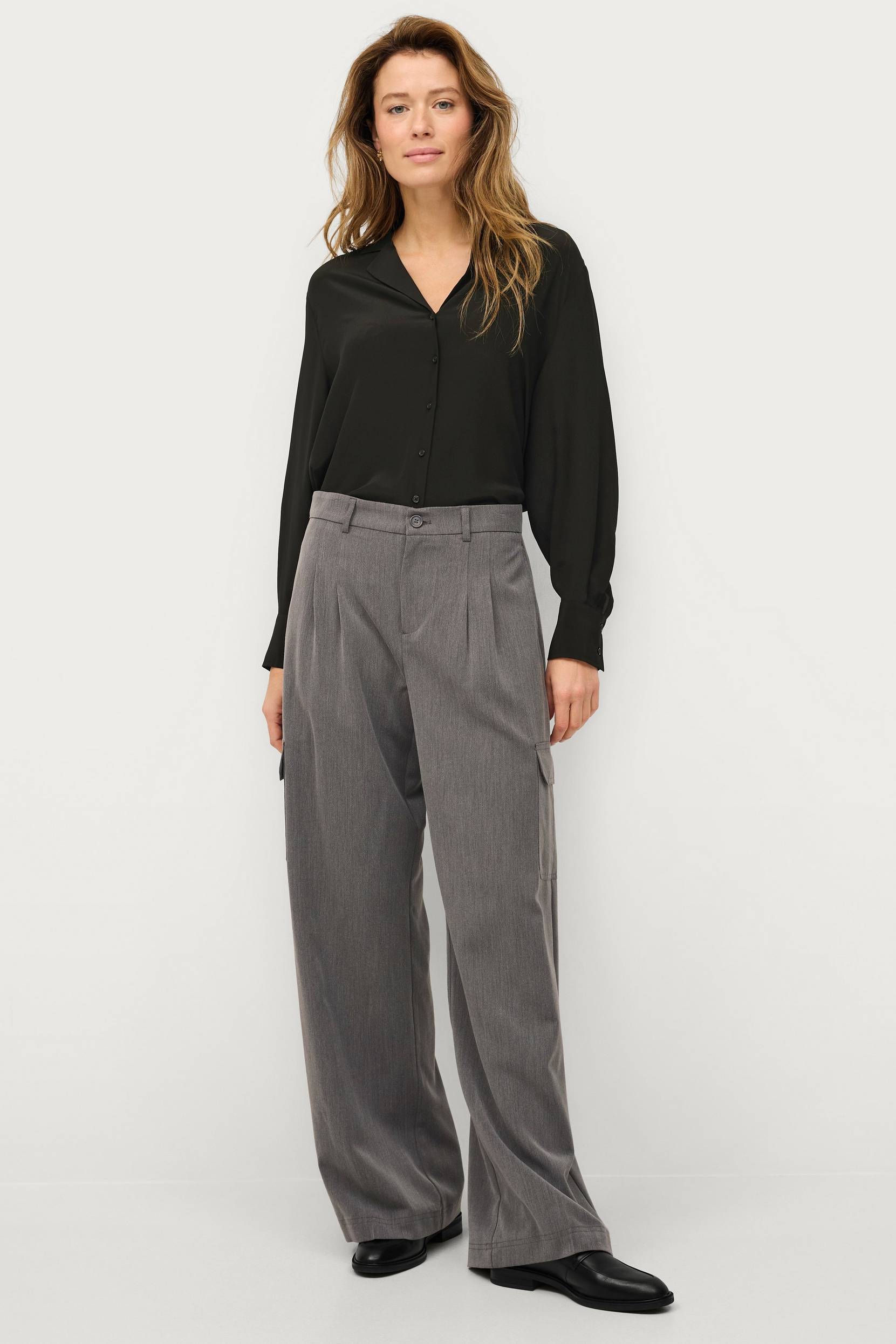 Gina Tricot - Byxor Tailored Cargo Trousers - Grå - 36