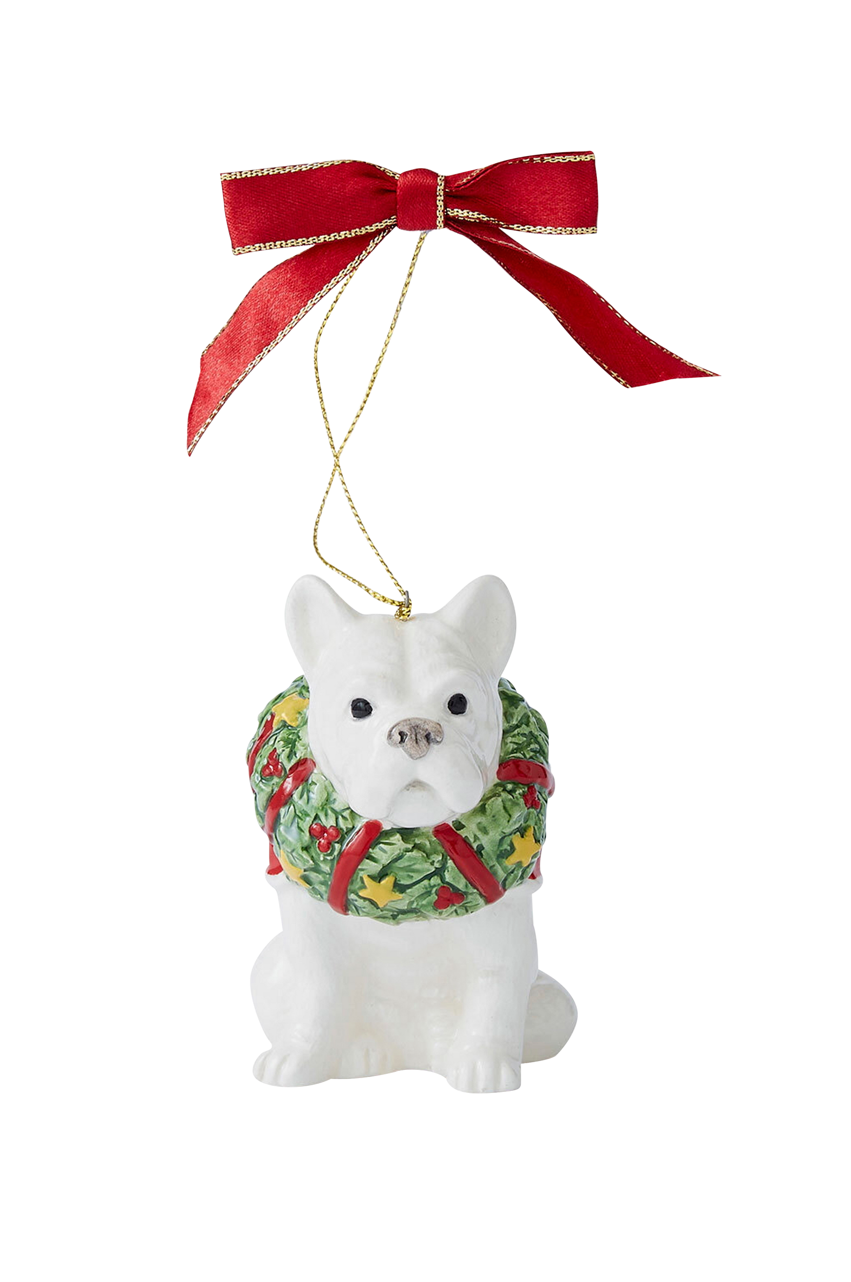 Spode - Julgransdekoration French Bulldog Christmas Tree höjd 8.5cm - Vit