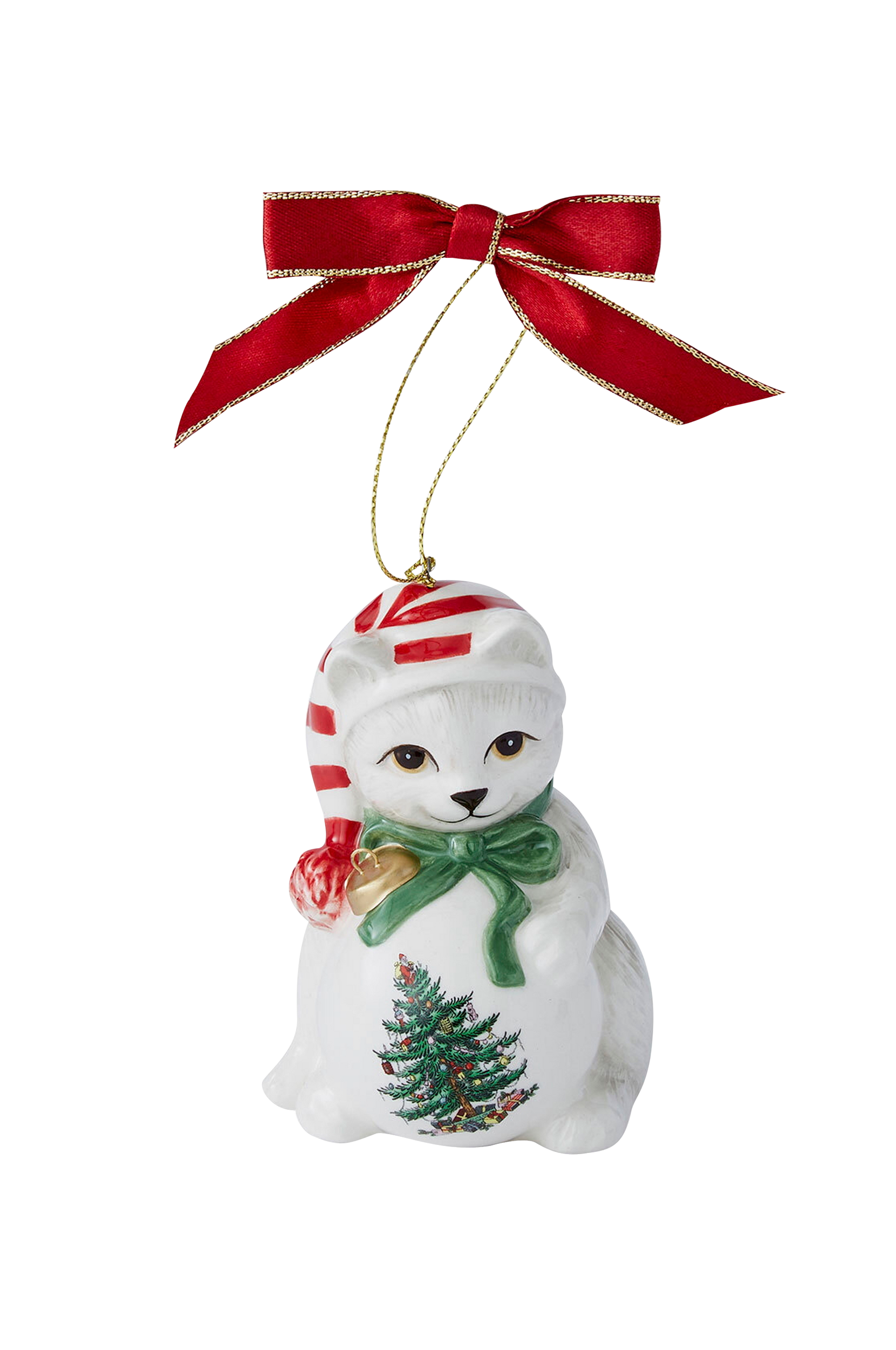 Spode - Julgransdekoration Playful Kitten Christmas Tree höjd 8.5 cm - Vit