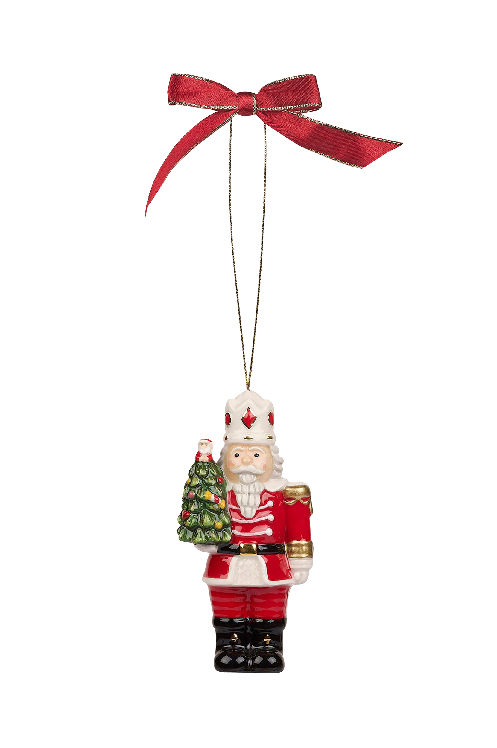 Spode - Julgransdekoration Nutcracker with Tree Christmas Tree höjd 10.5 cm - Vit