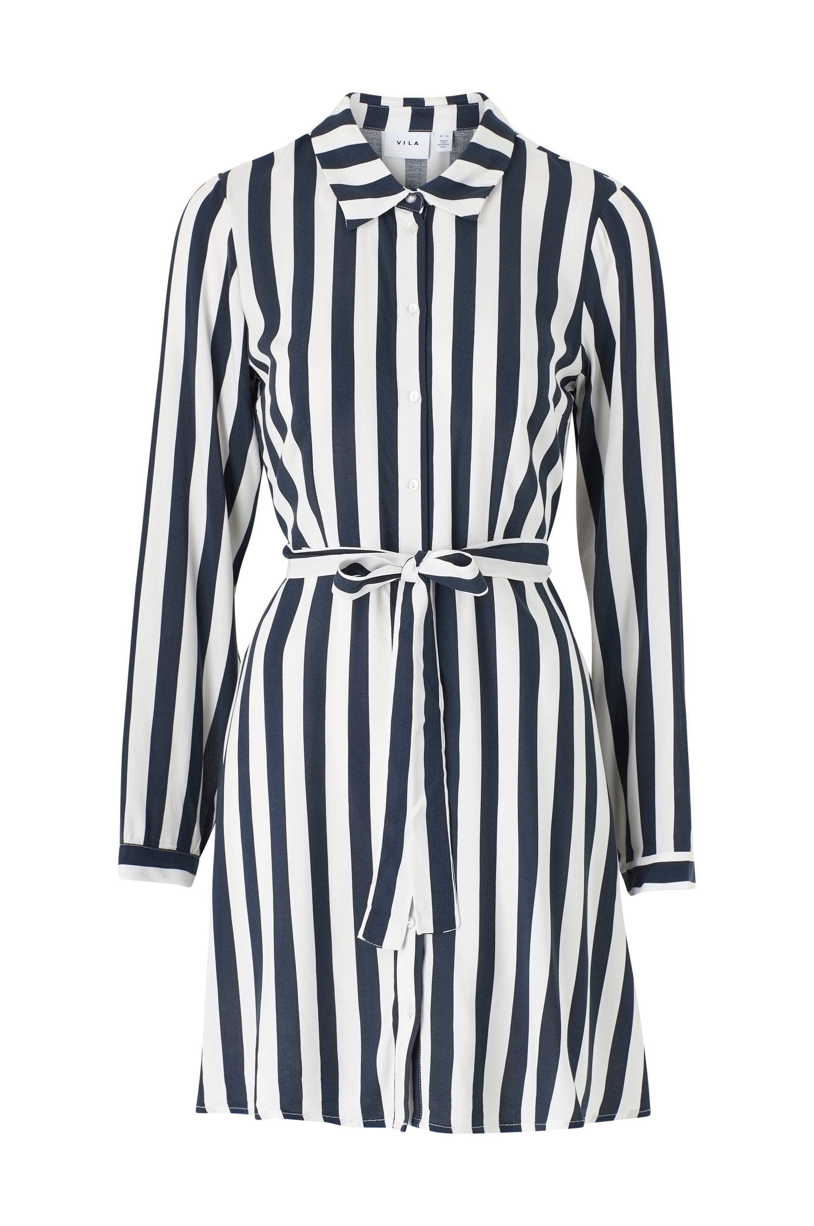 Vila - Skjortklänning viLisa L/S Short Shirt Dress - Vit - 40