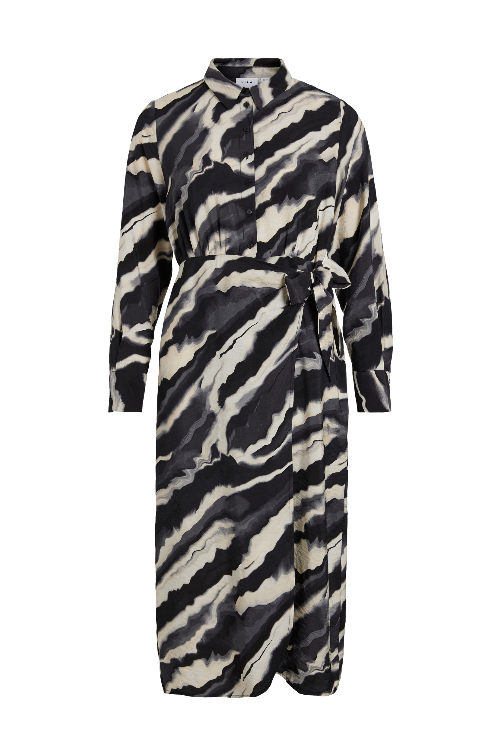 Vila - Skjortklänning viDogma Esa L/S Midi Shirt Dress - Svart - 42