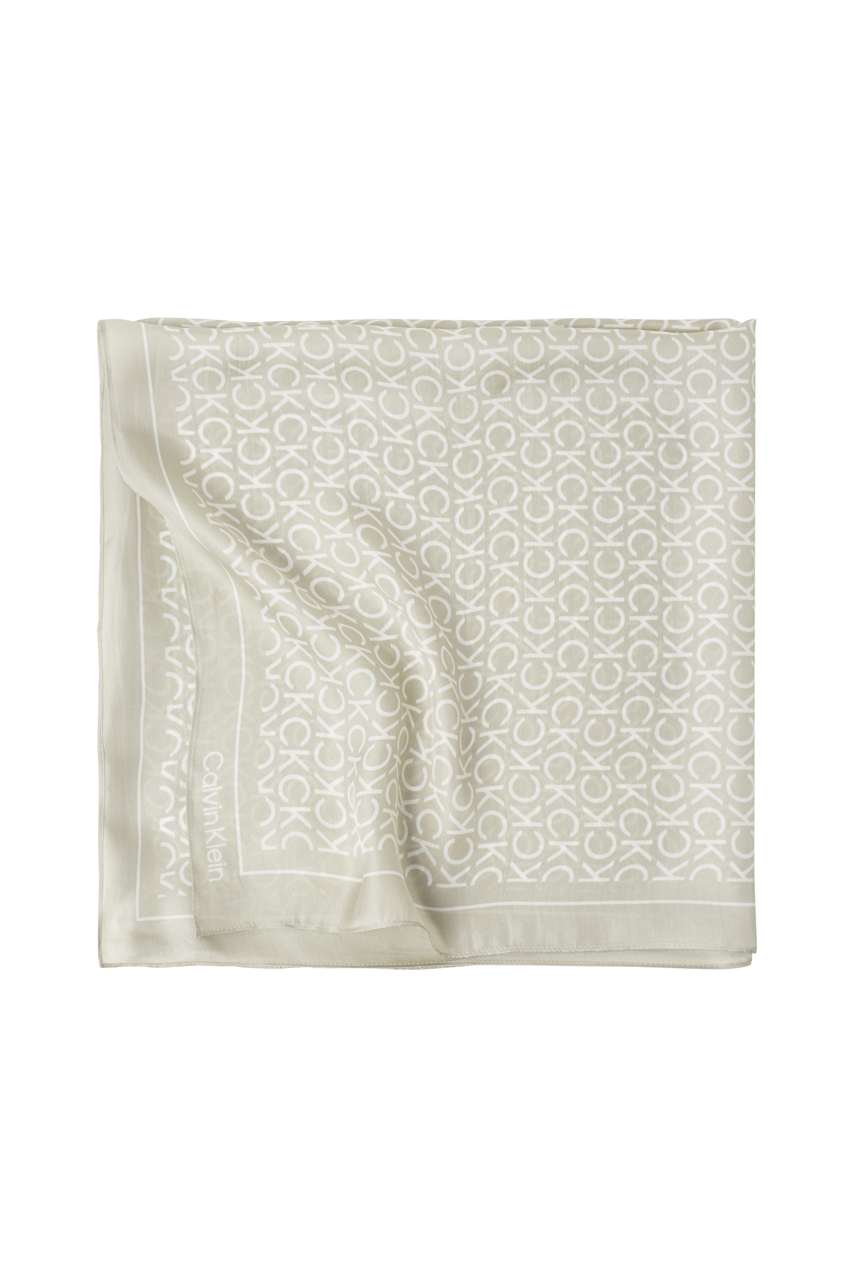 Calvin Klein - Scarf Silk Monogram Bandana - Beige - ONE SIZE