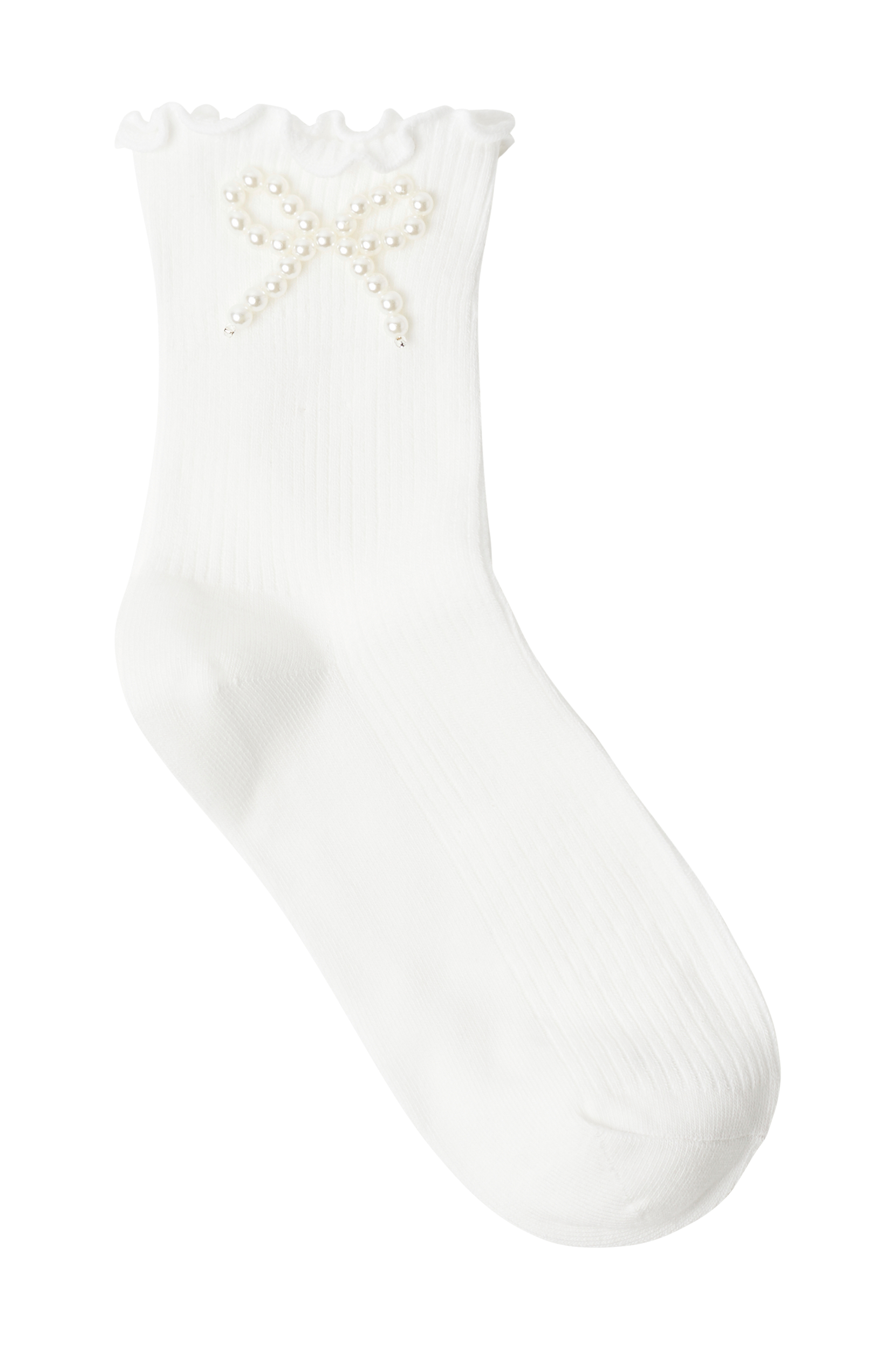 Vogue - Strumpor Pearl Ribbon Sock - Vit - 36/38