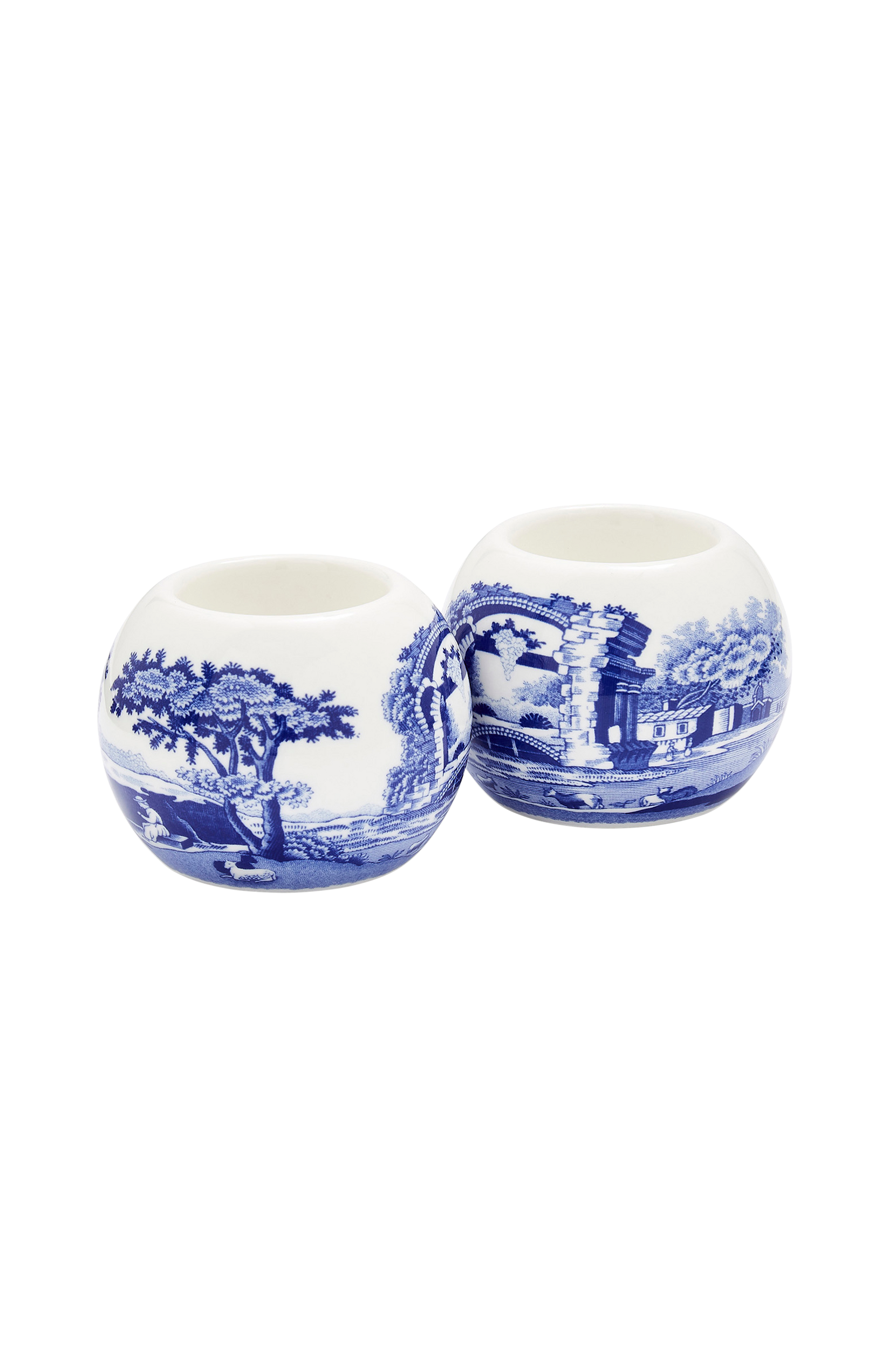 Spode - Värmeljushållare Blue Italian 6 cm x 7,5 cm, 2-pack - Blå