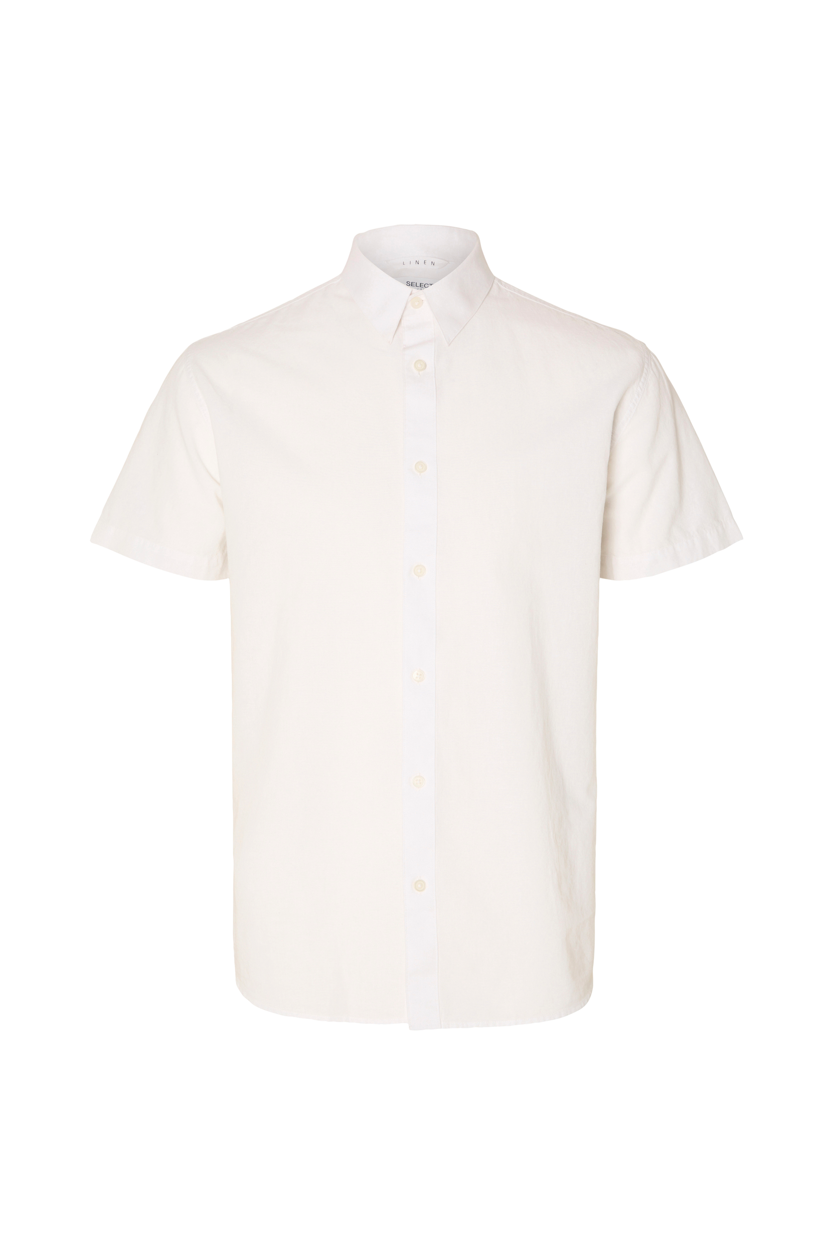 Selected HOMME - Skjorte slhRegnew-linen Shirt SS Classic - Hvit - 2XL