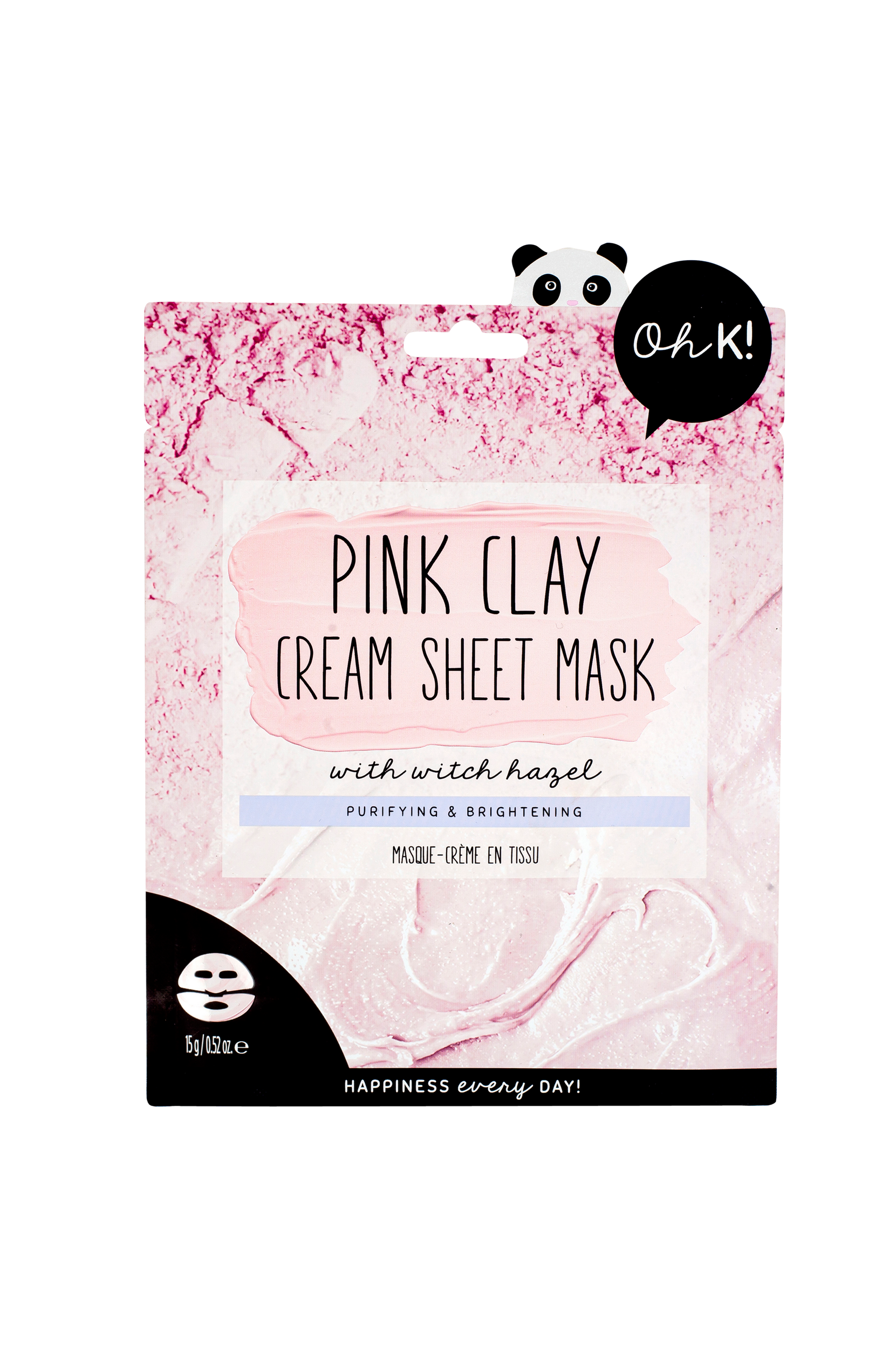 Oh K! - Pink Clay & Witch Hazel Cream Sheet Mask - Transparent