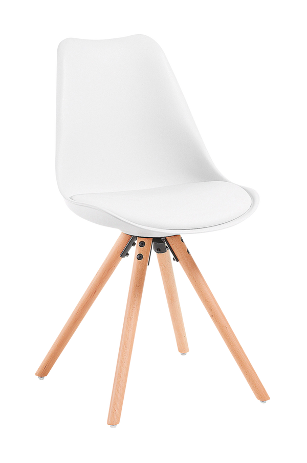 Bilde av LARS stol tre/hvit plast, 4-pk - 1
