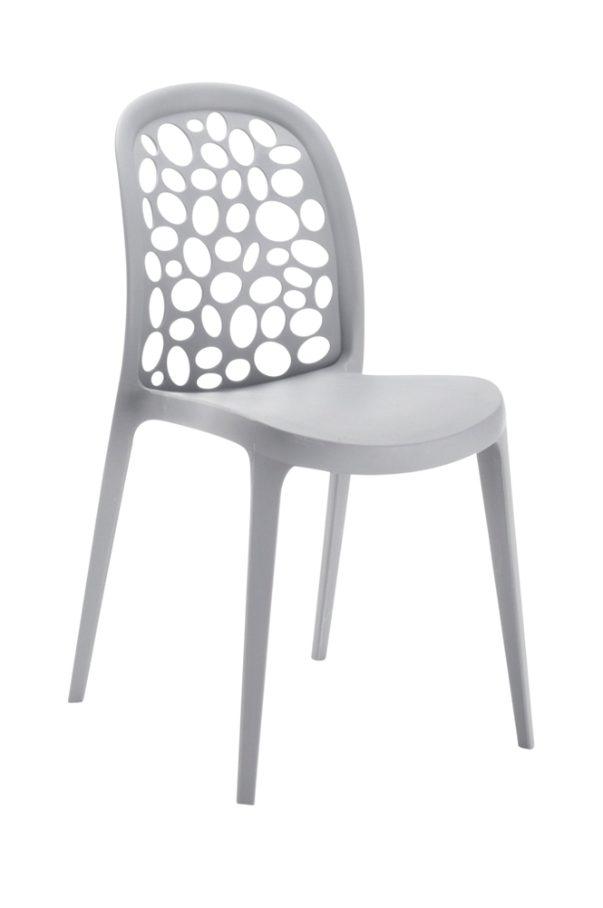 MESSINA stol ljusgrå plast 4-pack
