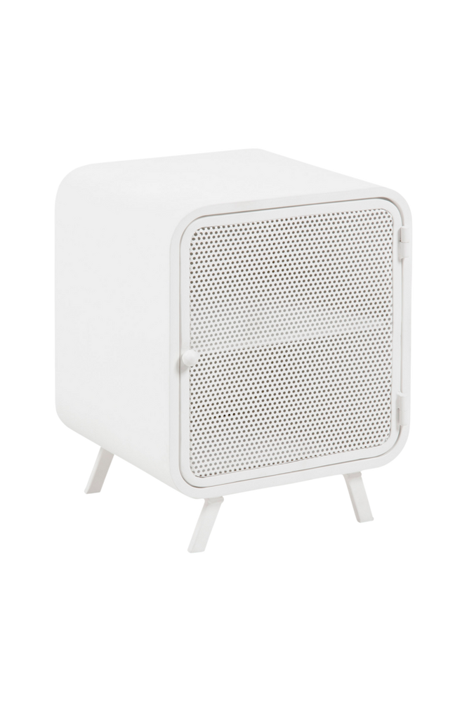 La Forma Wyatt White Metal Bedside Table