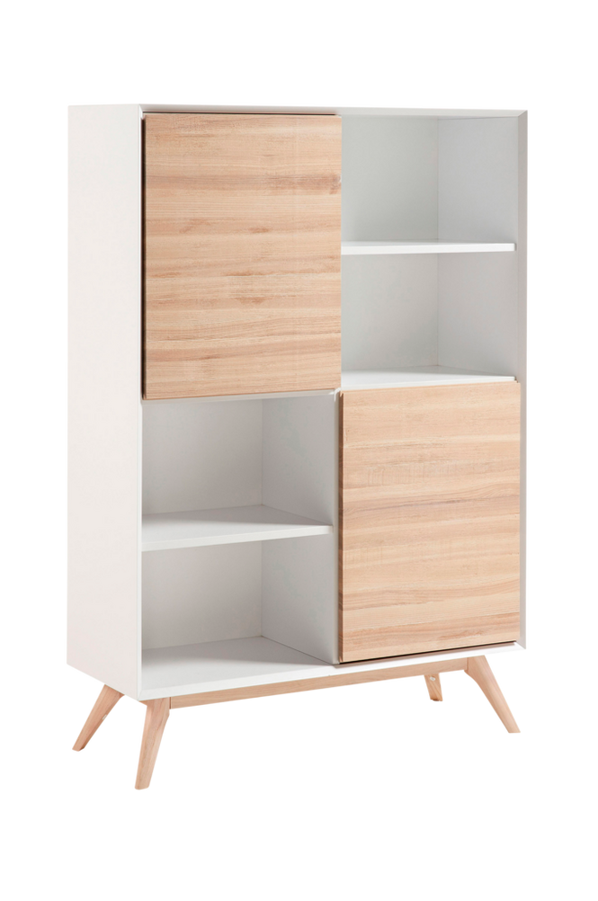 La Forma Quatre Wooden Bookshelf in White & Ash