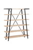 DISSET kirjahylly 150x180 metalli/akasiapuu