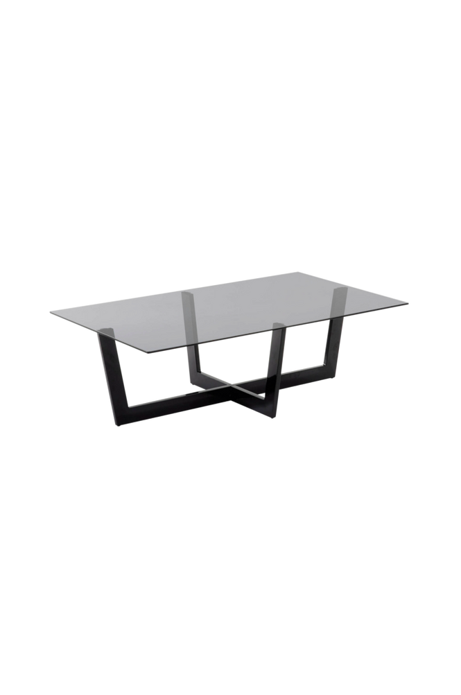Soffbord PLUM svart/glas/grå