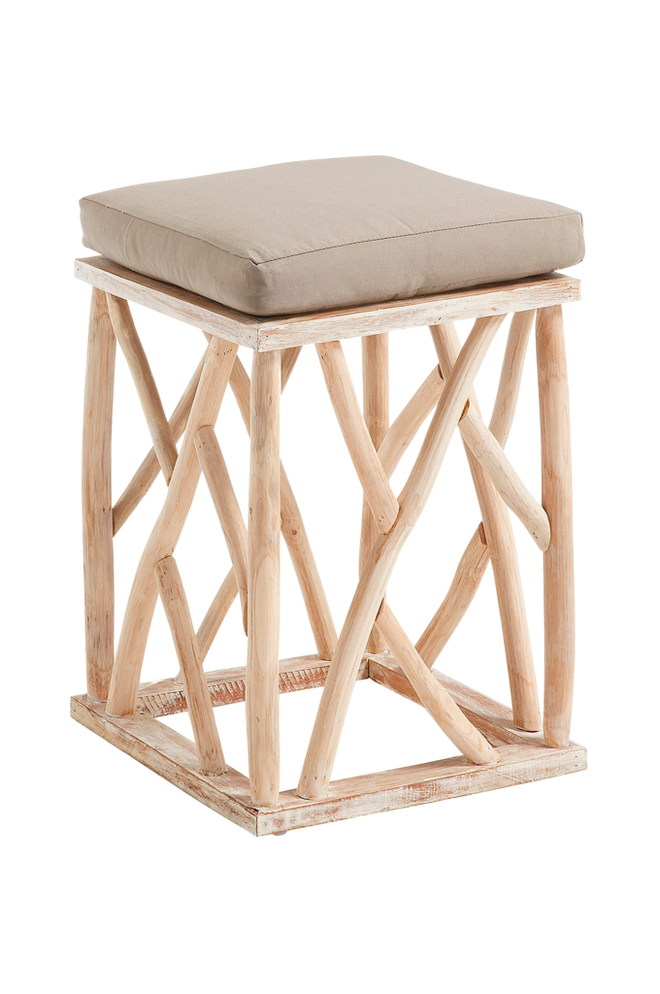 Bilde av Krakk FORMAT teak/beige stoff