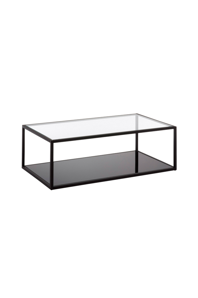 Soffbord GREENHILL 110×60 metall/glas/svart/transparent