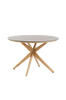 GLOW pöytä, Ø120 cm, eukalyptuspuuta/polysementtiä