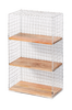 DELANE Shelf metal white, wood