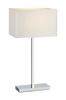 SAVOY pöytävalaisin, 1 lamppu, kromi/valkoinen