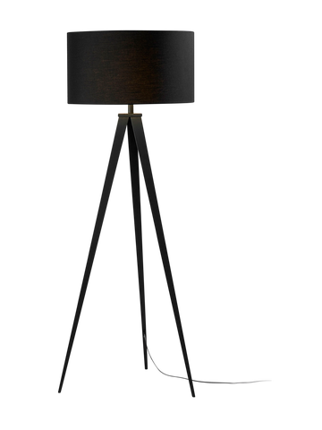 Golvlampa  - UZAGI golvlampa av svart metall och svart lampskärm