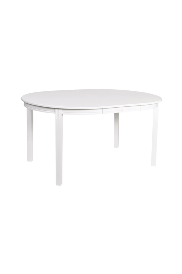 Bilde av Wittskär spisebord ovalt 150x107+50, hvitlakkert - 30151
