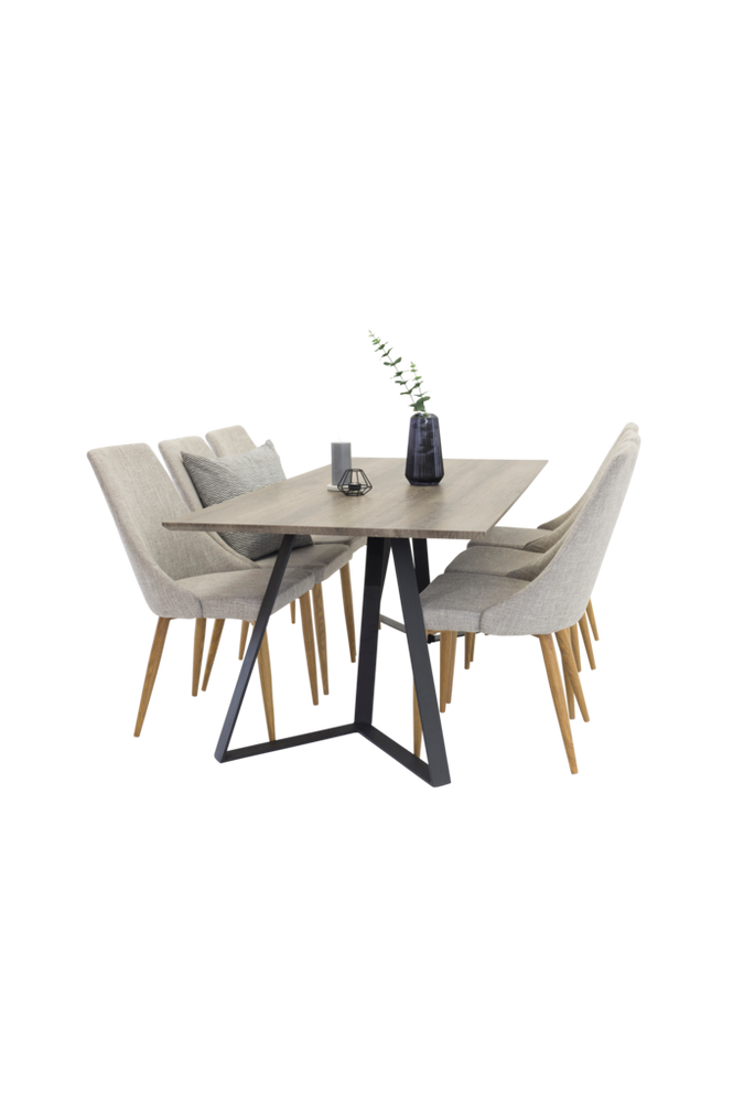 Venture Home Maggie Spisebord + Linnea stol (6-pk)