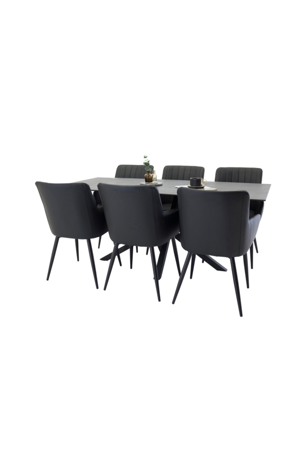 Bilde av Spisegruppe med spisebord Pernilla Sprayglass 180 og 6 stk Pia stol - 1
